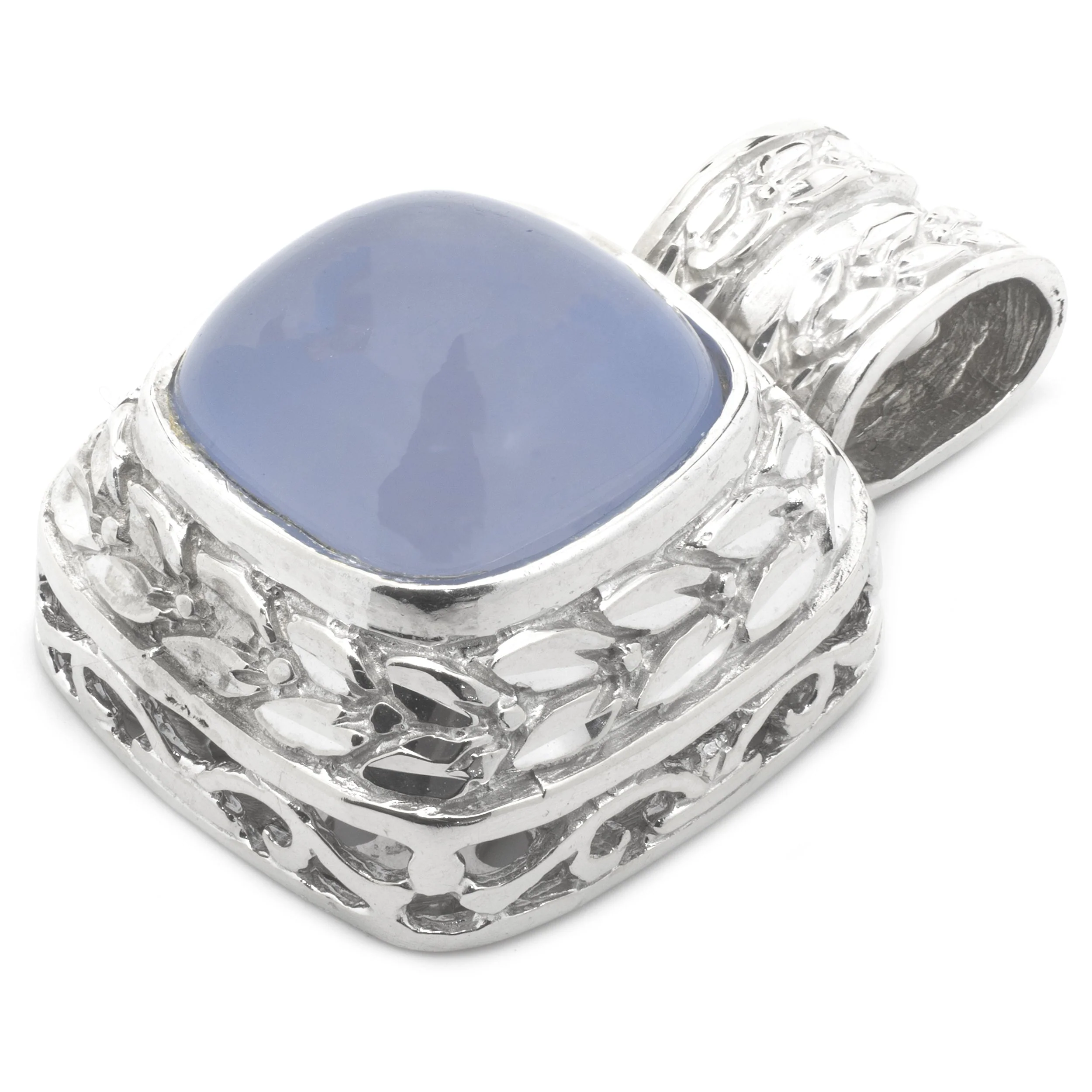 14 Karat White Gold Chalcedony Pendant - Image 3