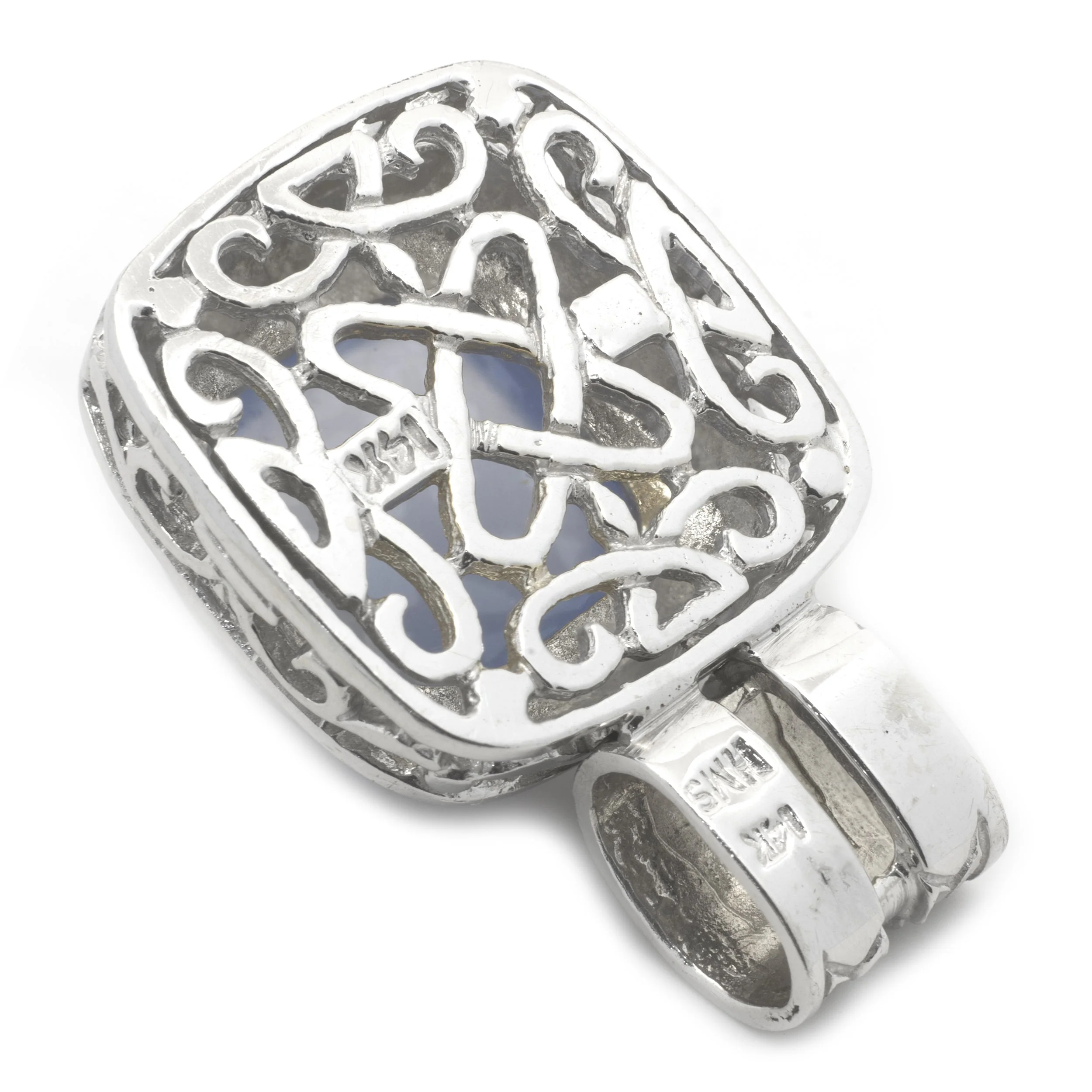 14 Karat White Gold Chalcedony Pendant - Image 4