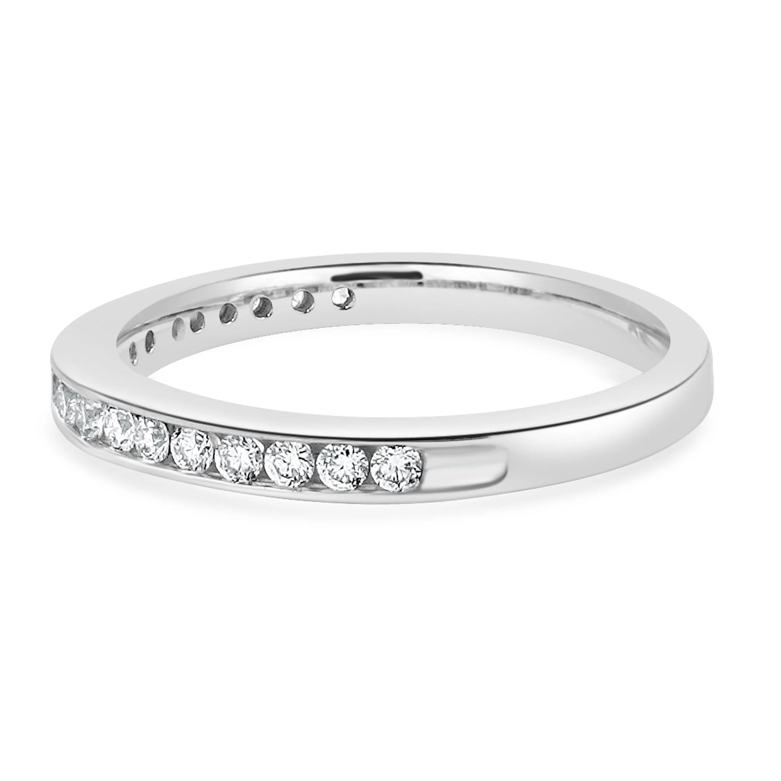 14 Karat White Gold Channel Set Diamond Band - Image 2
