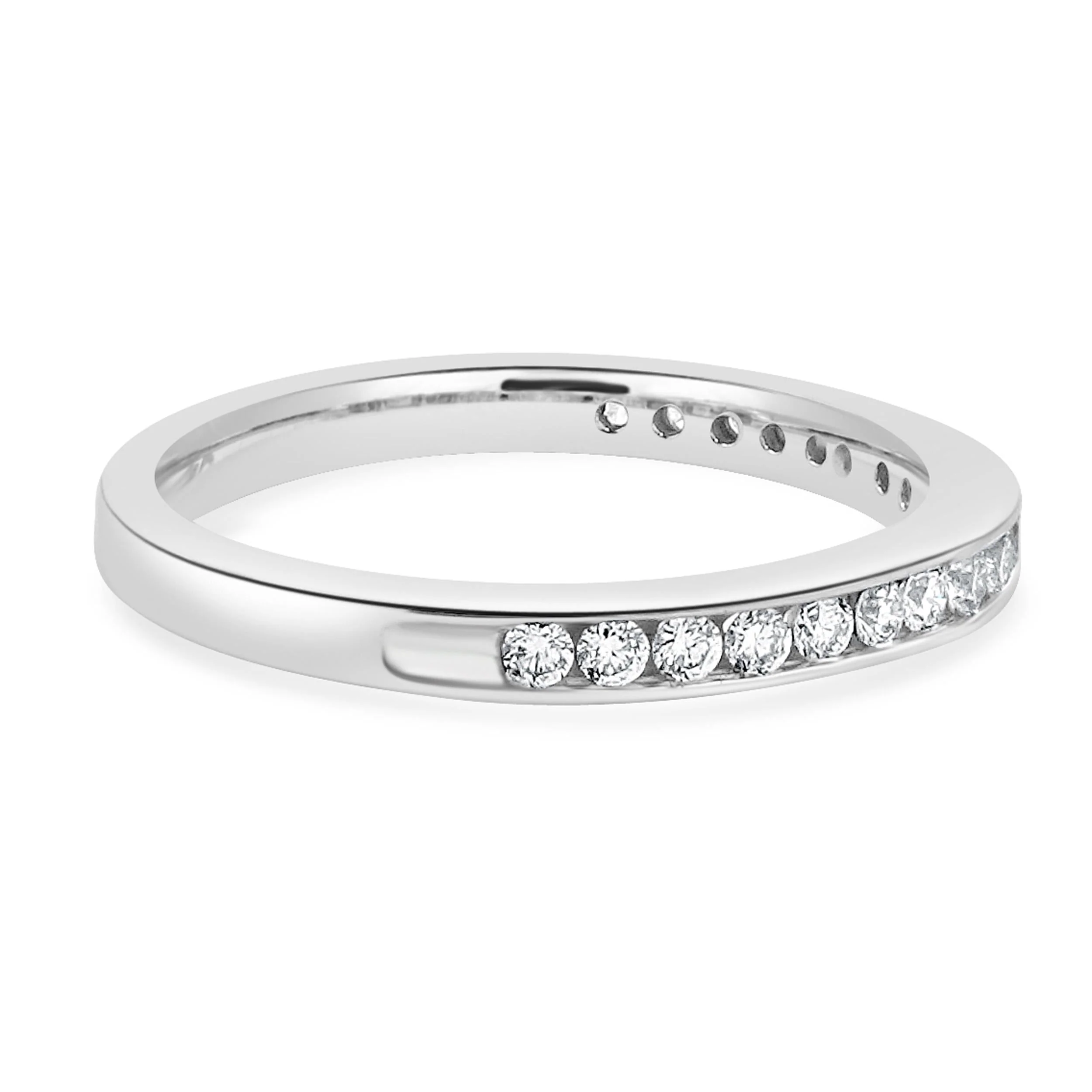 14 Karat White Gold Channel Set Diamond Band - Image 3