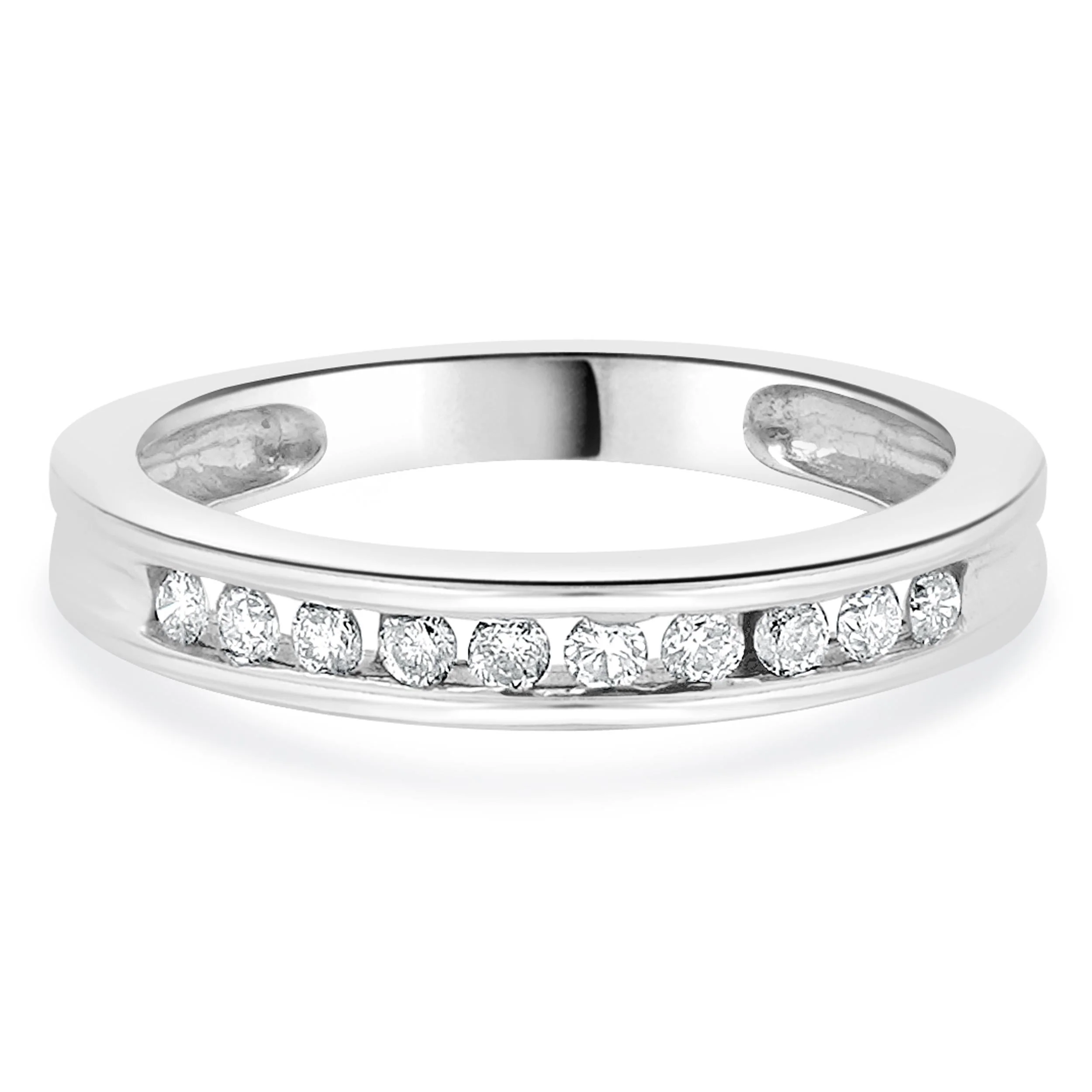 14 Karat White Gold Channel Set Diamond Band