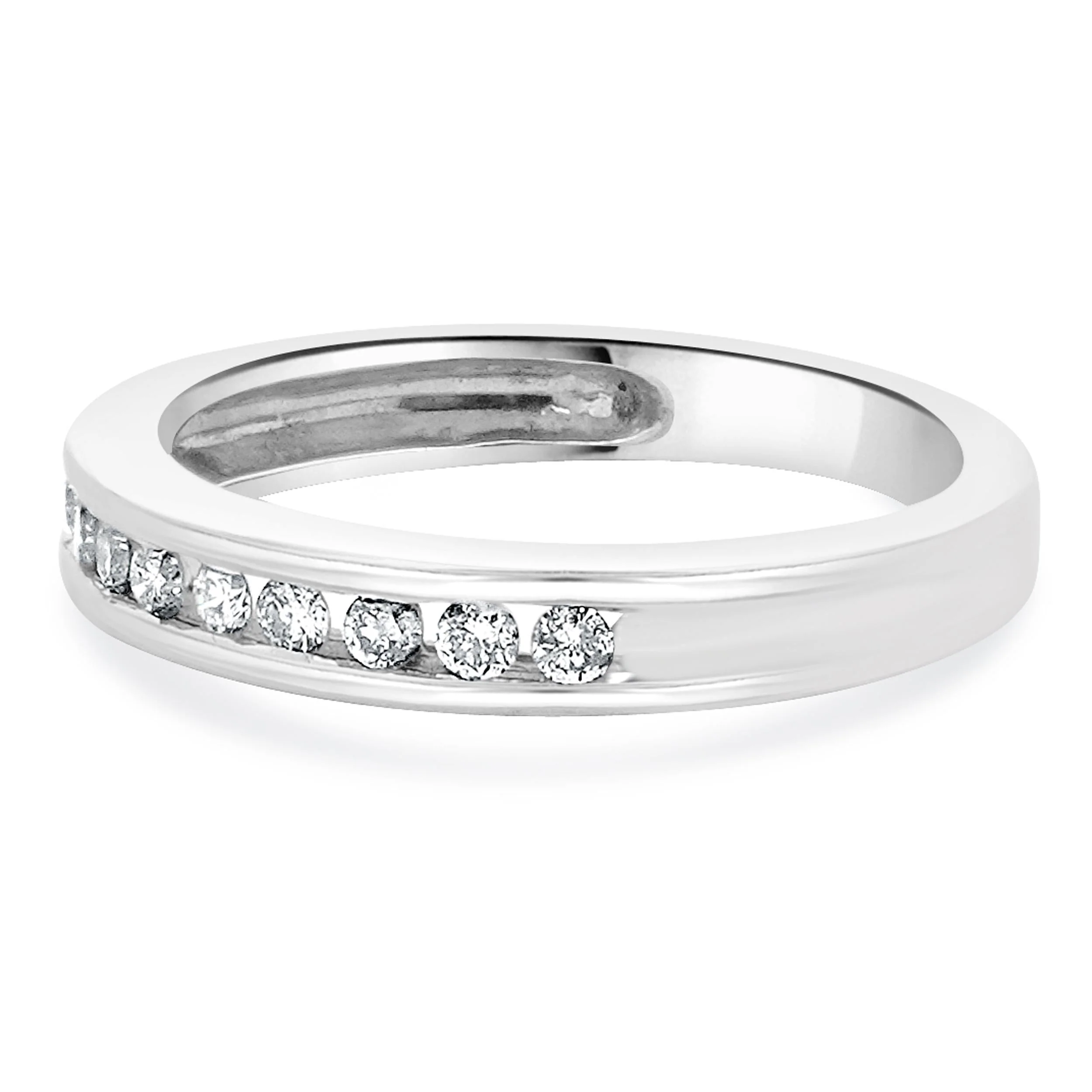 14 Karat White Gold Channel Set Diamond Band - Image 2