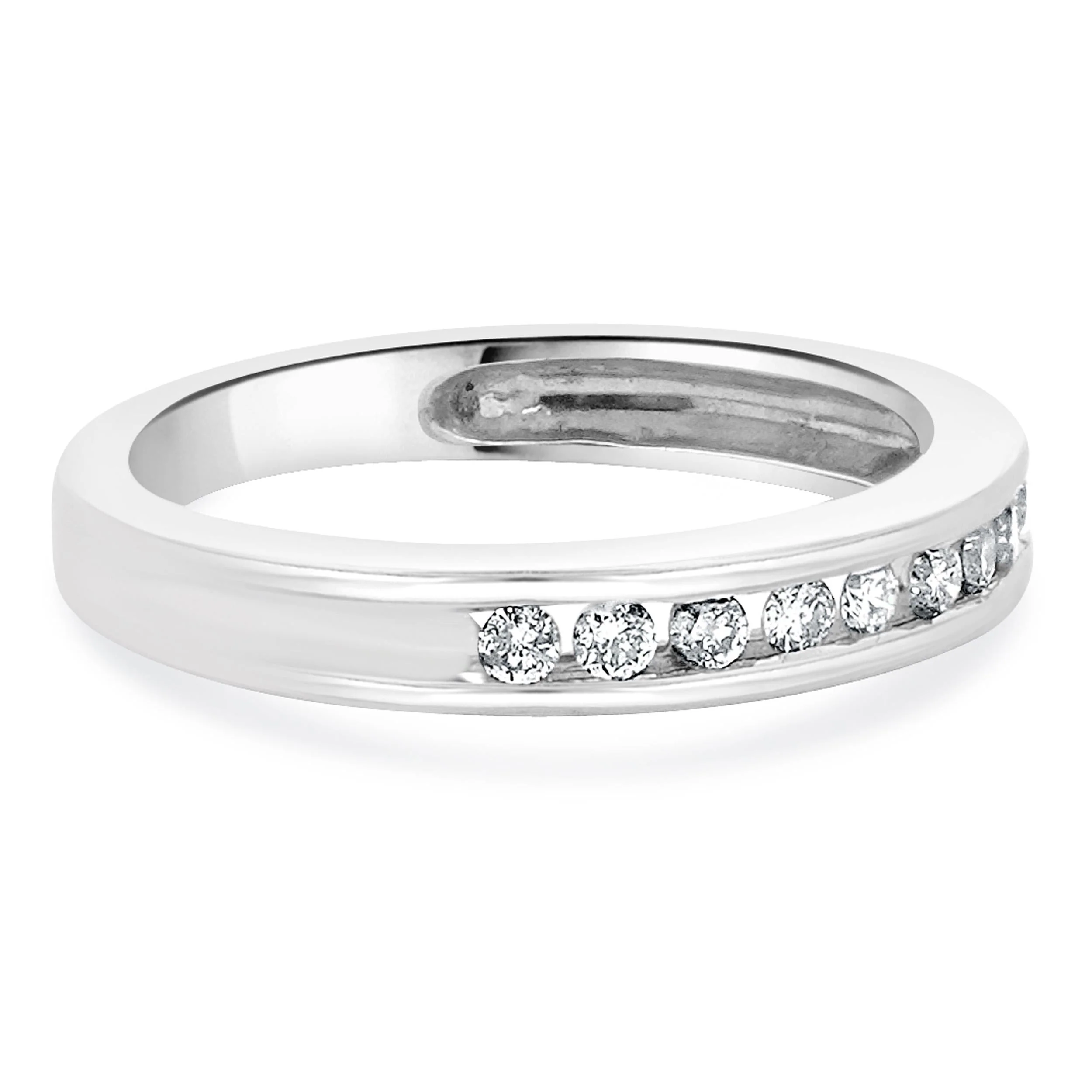 14 Karat White Gold Channel Set Diamond Band - Image 3