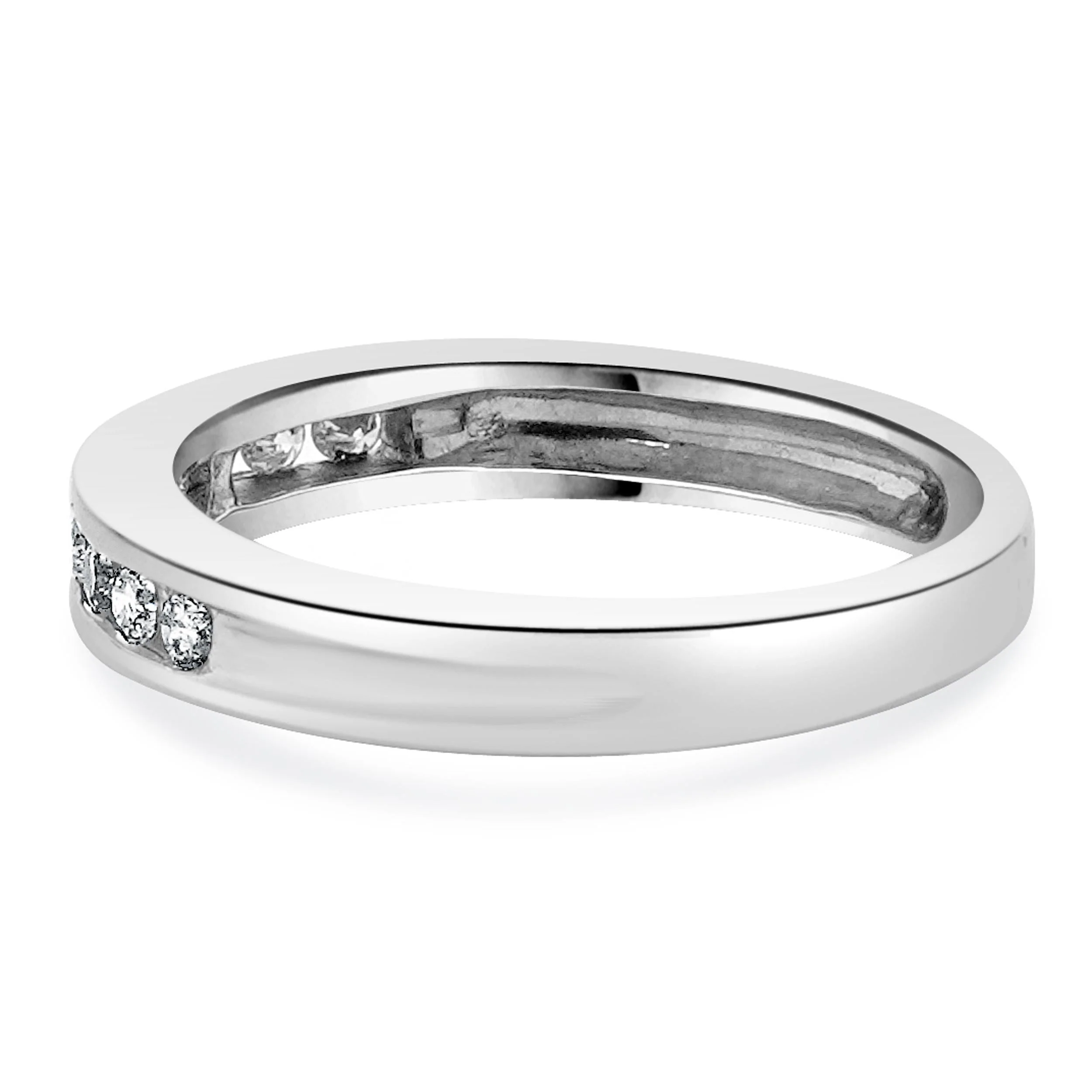 14 Karat White Gold Channel Set Diamond Band - Image 4