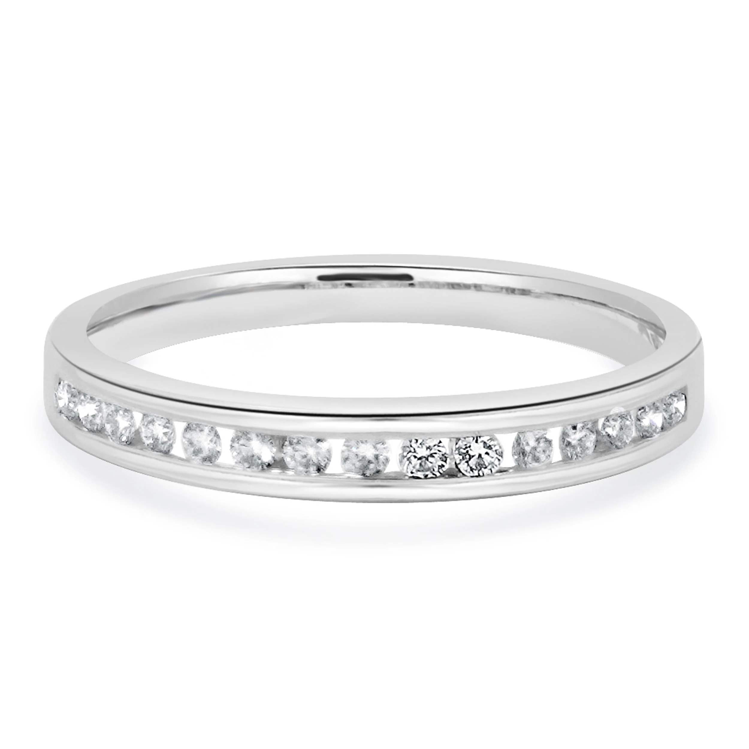 14 Karat White Gold Channel Set Diamond Band