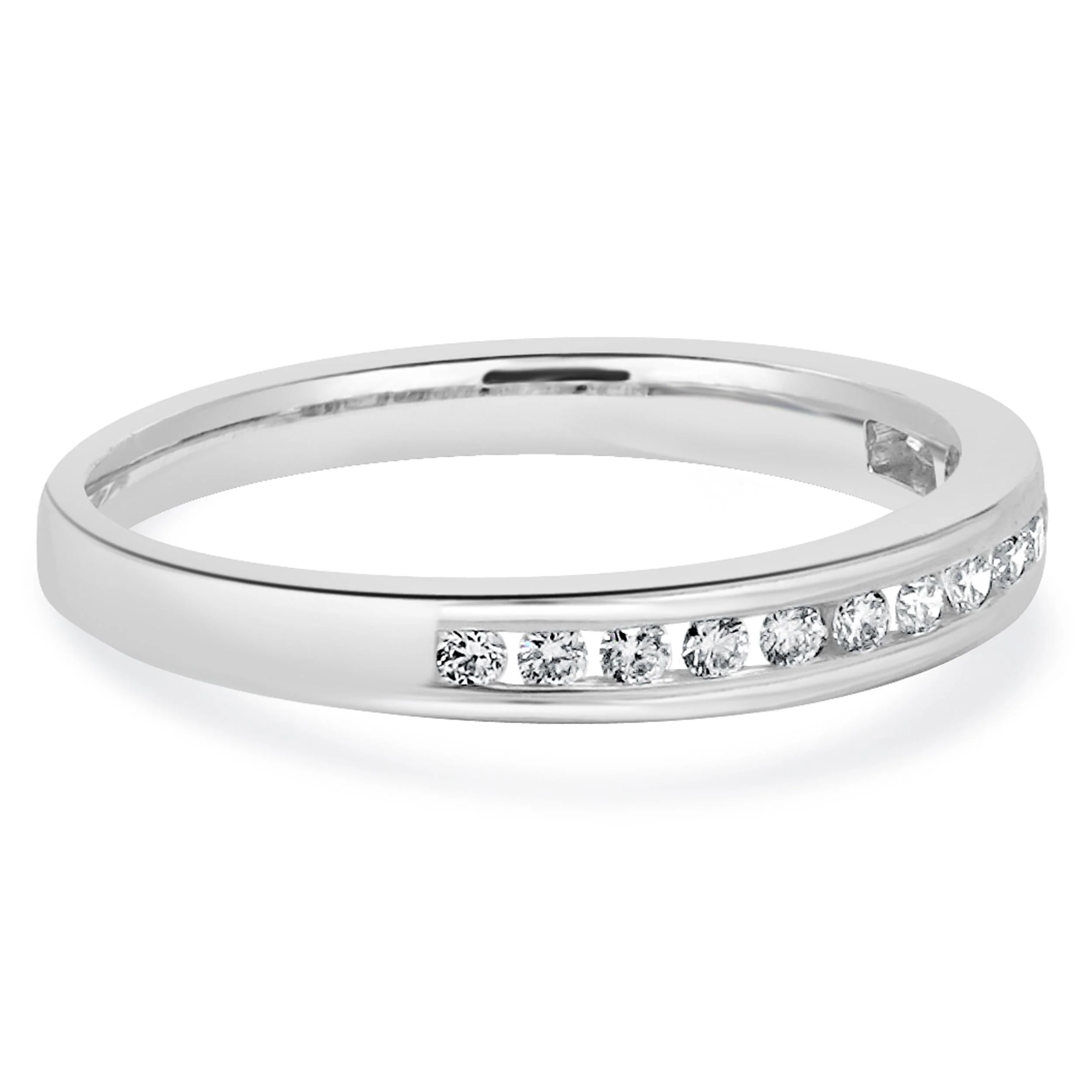 14 Karat White Gold Channel Set Diamond Band - Image 3