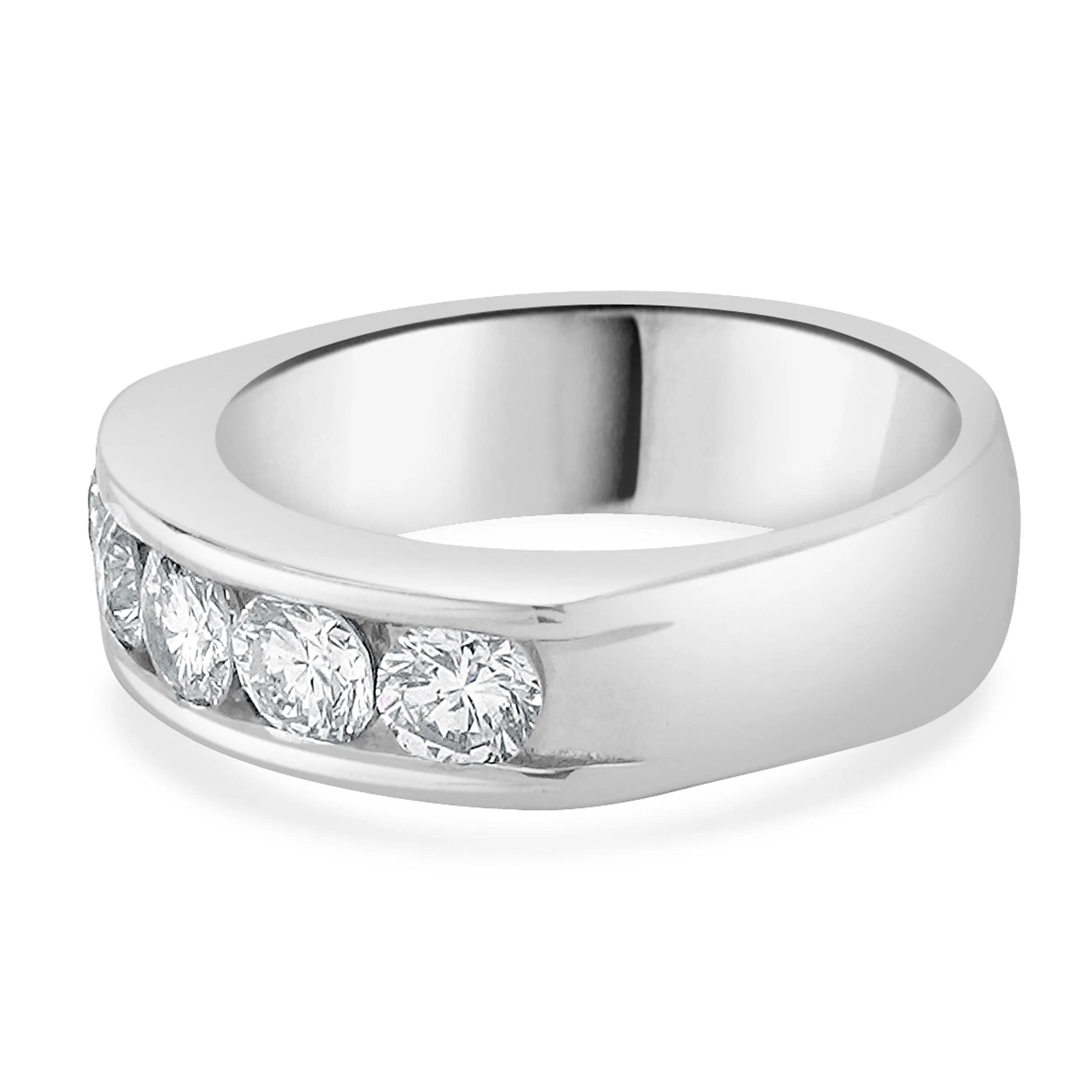 14 Karat White Gold Channel Set Diamond Band - Image 2