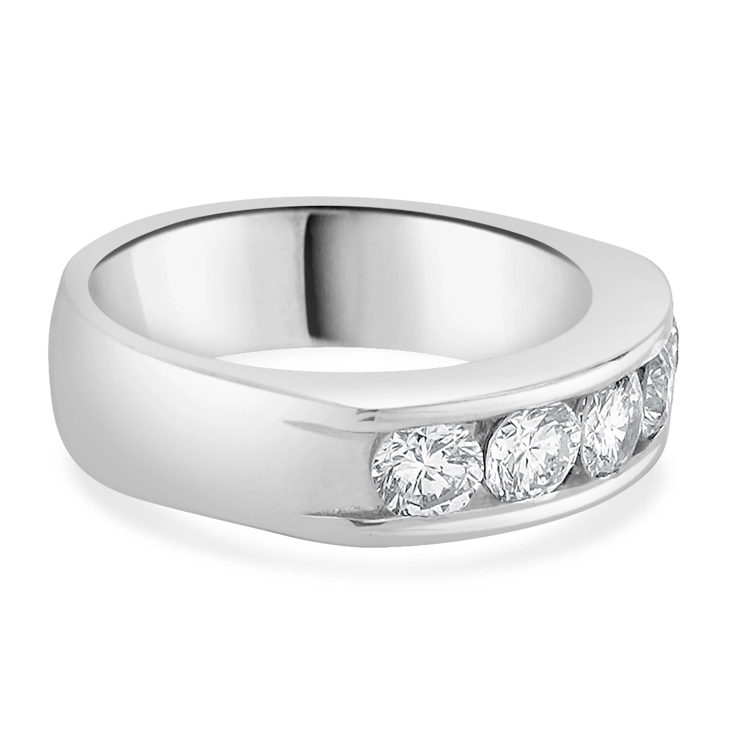 14 Karat White Gold Channel Set Diamond Band - Image 3