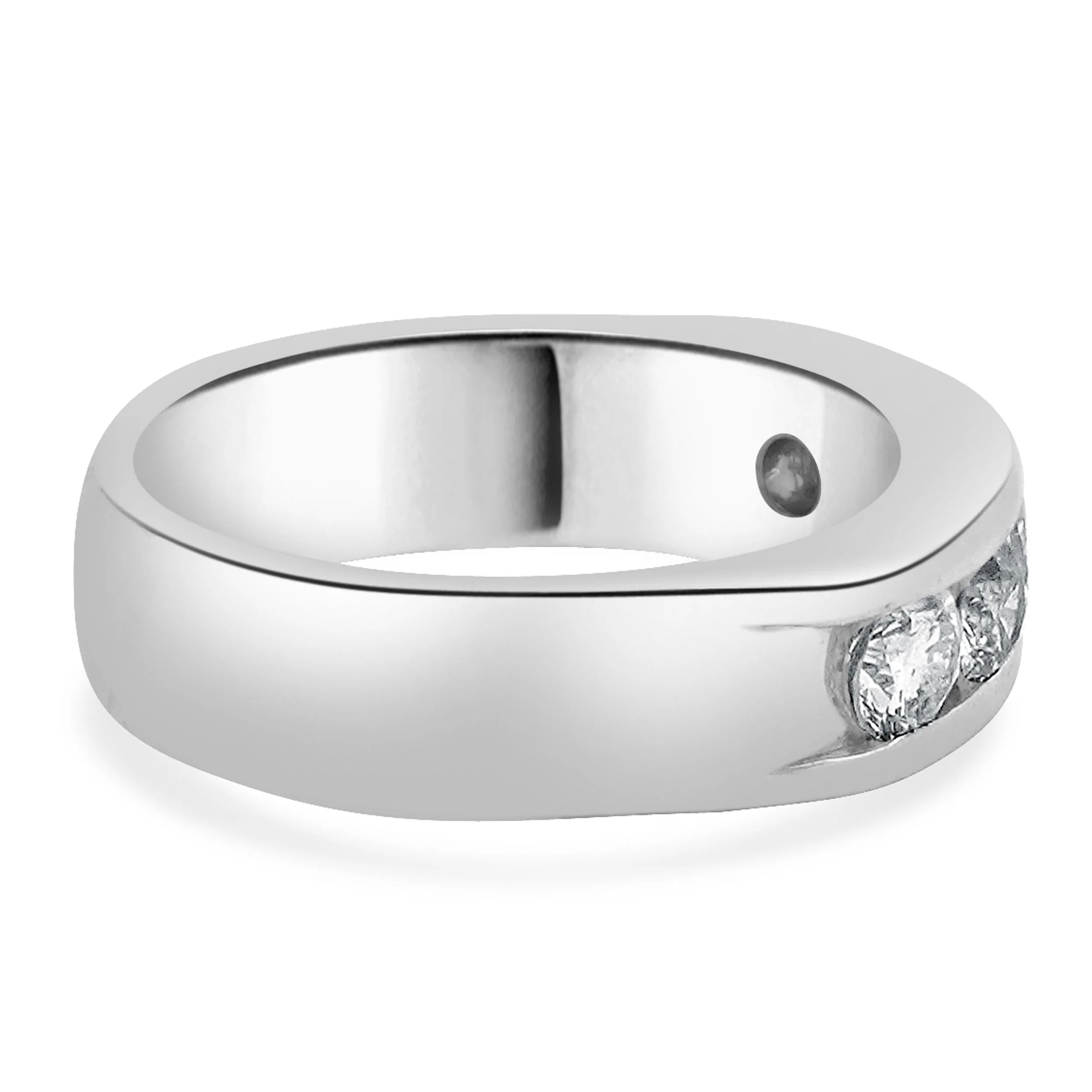 14 Karat White Gold Channel Set Diamond Band - Image 4