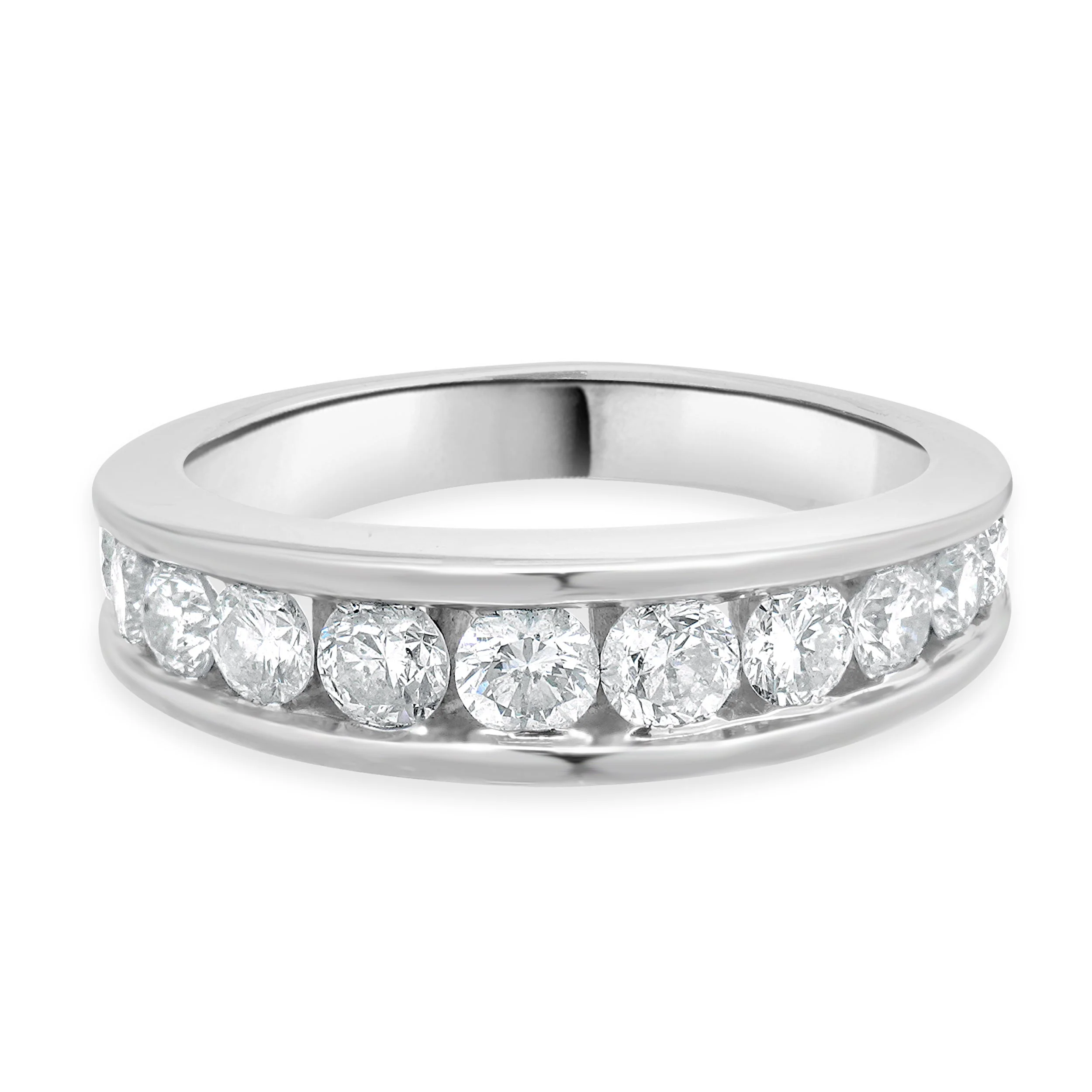 14 Karat White Gold Channel Set Diamond Band