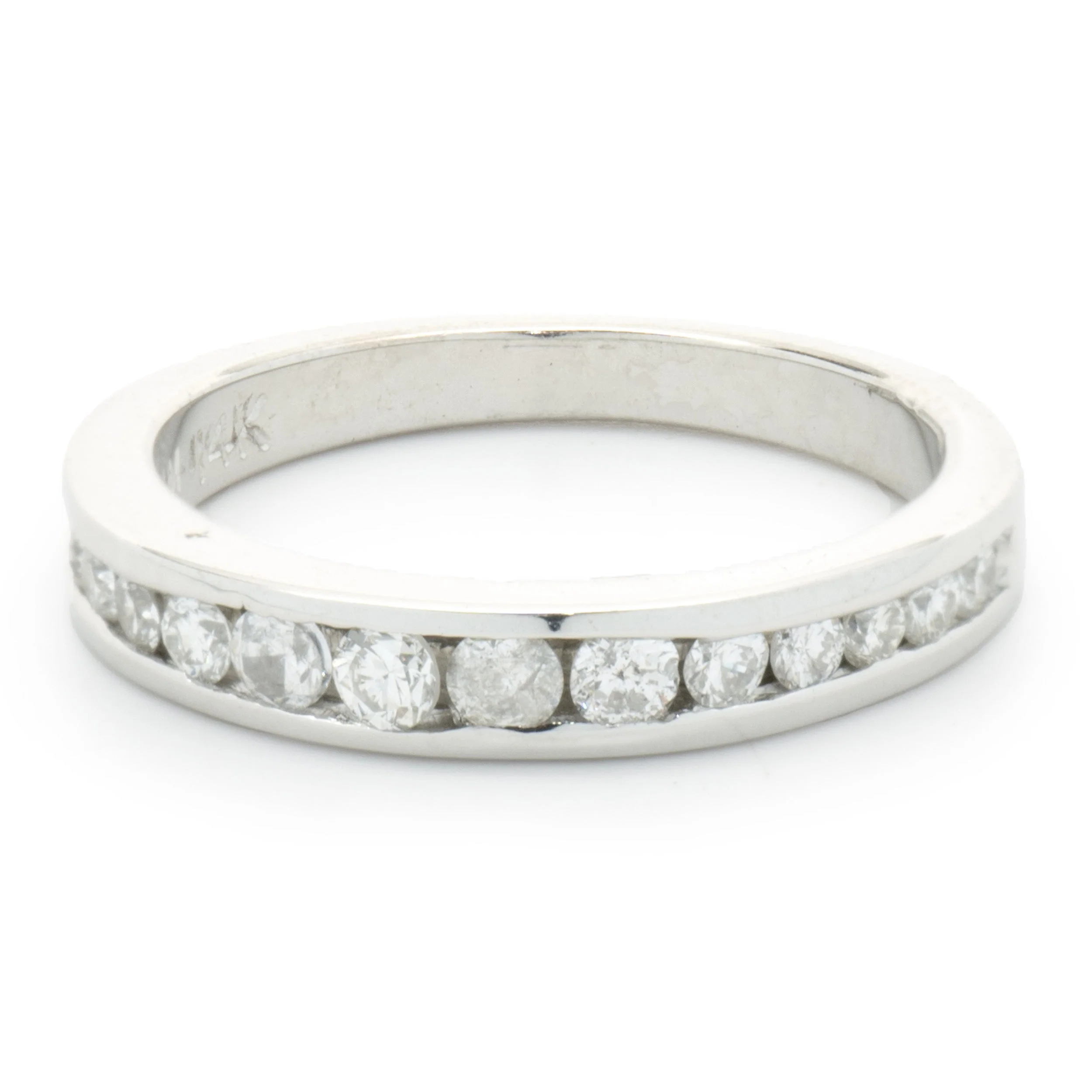 14 Karat White Gold Channel Set Diamond Band