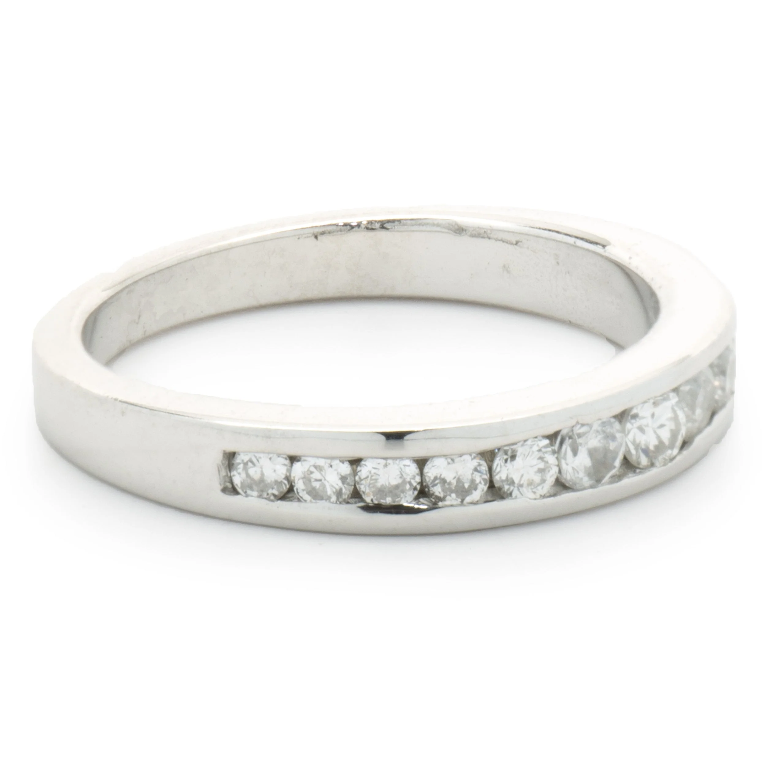 14 Karat White Gold Channel Set Diamond Band - Image 2