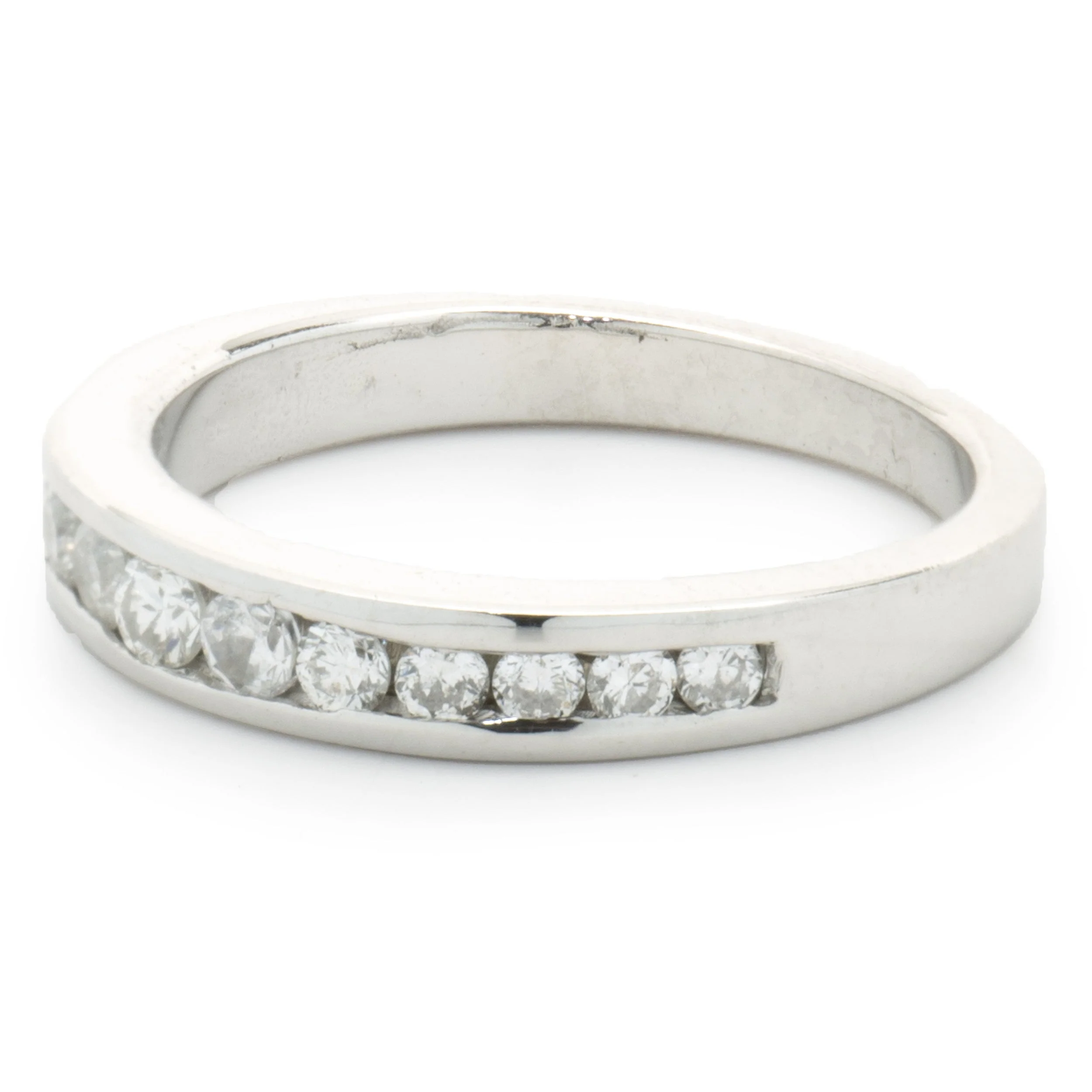 14 Karat White Gold Channel Set Diamond Band - Image 4