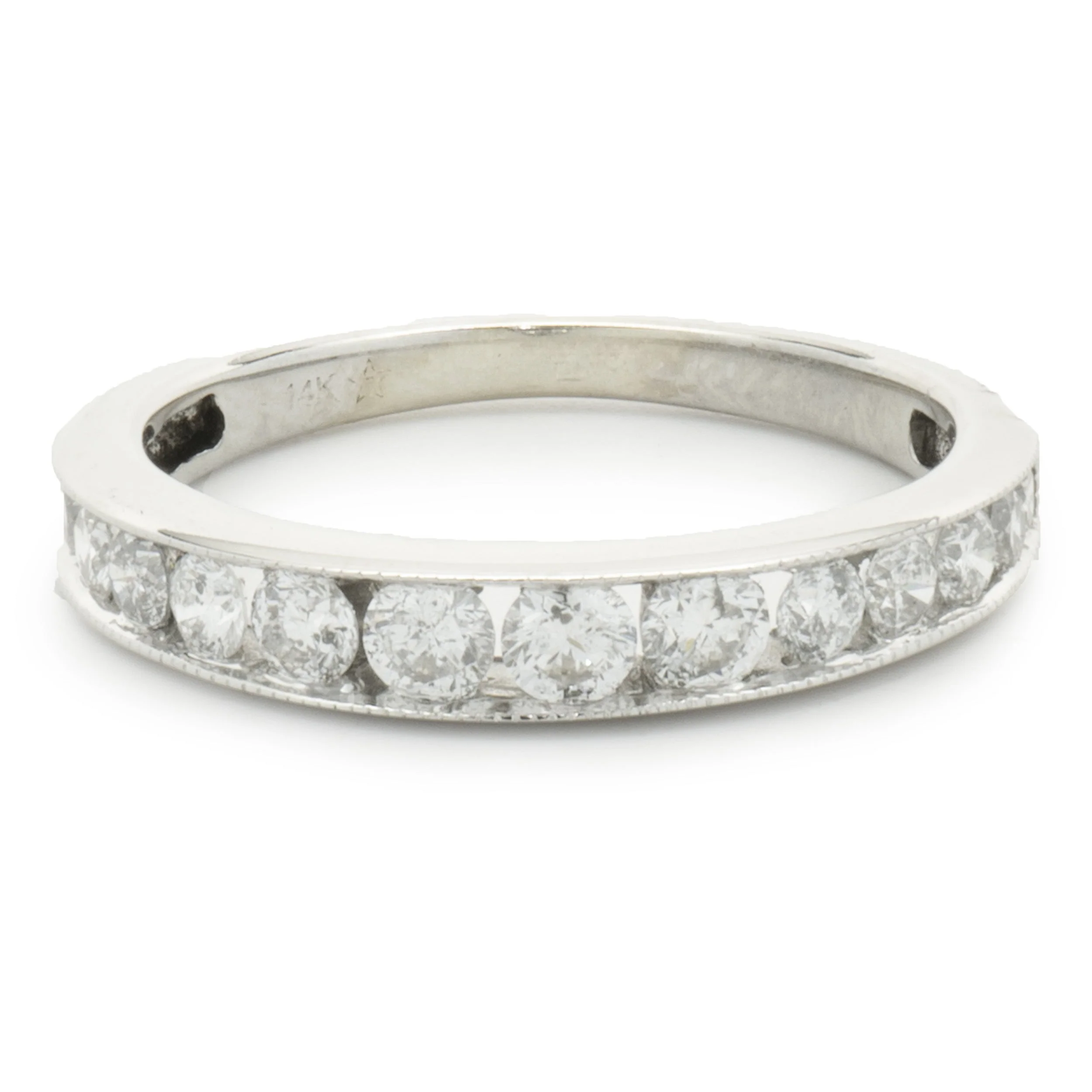 14 Karat White Gold Channel Set Diamond Band