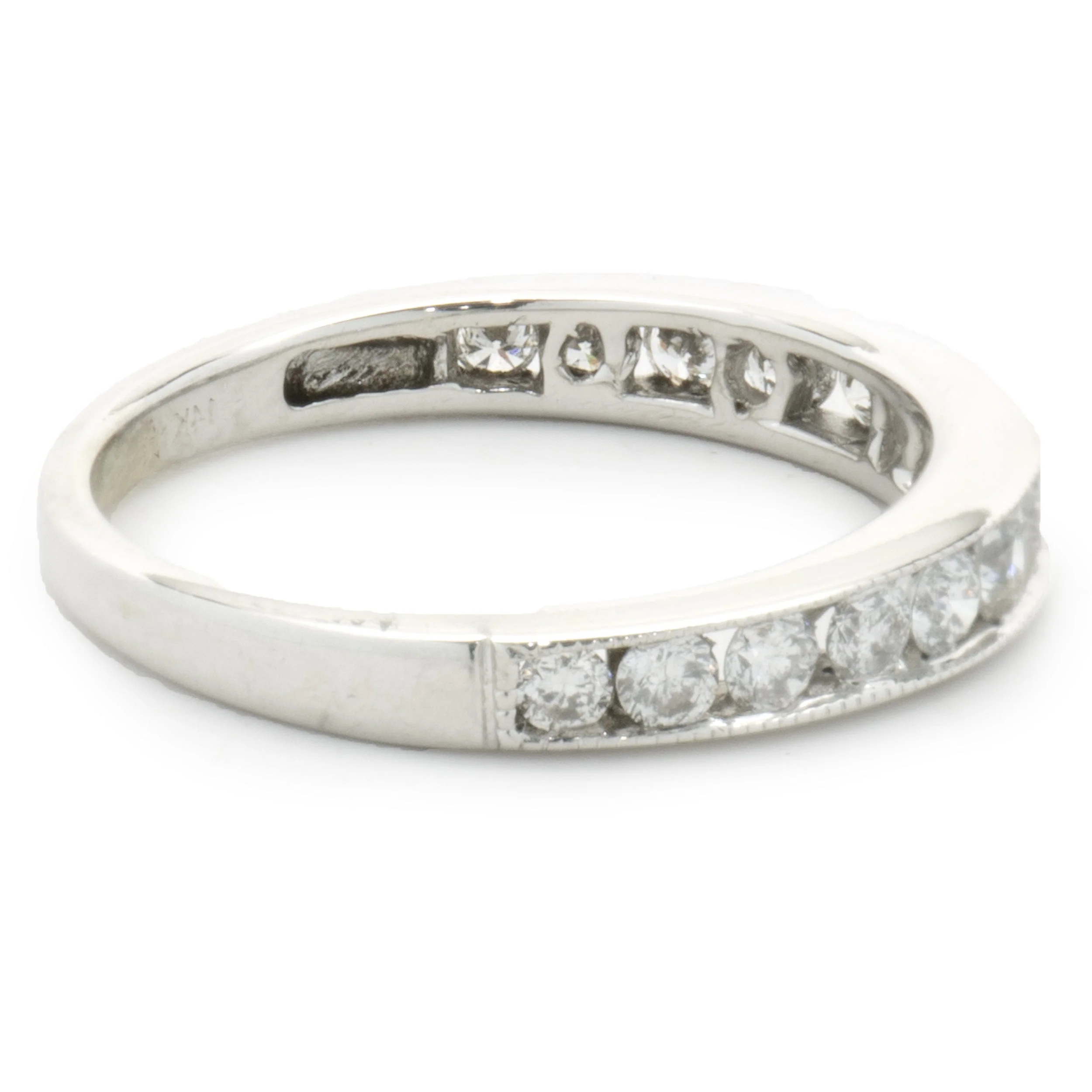 14 Karat White Gold Channel Set Diamond Band - Image 4