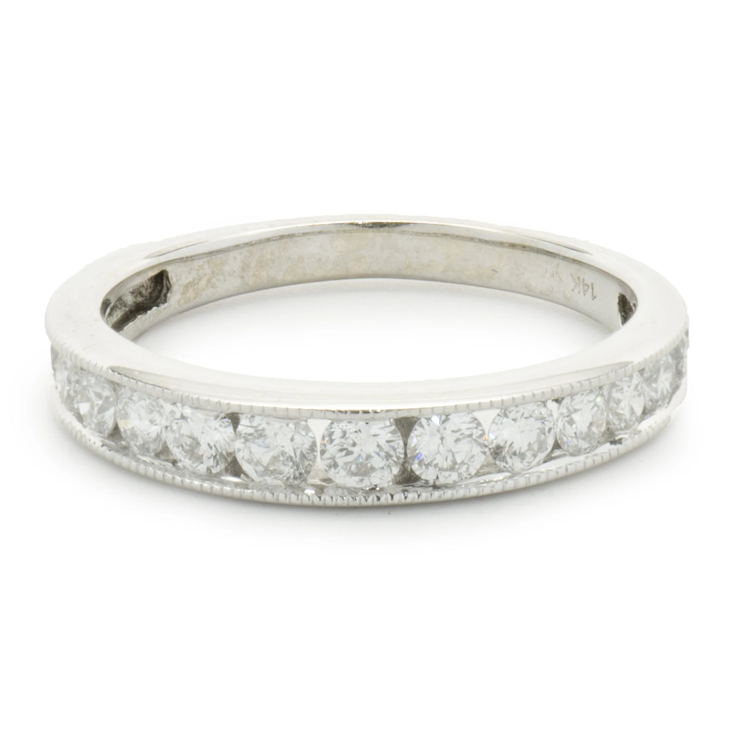 14 Karat White Gold Channel Set Diamond Band