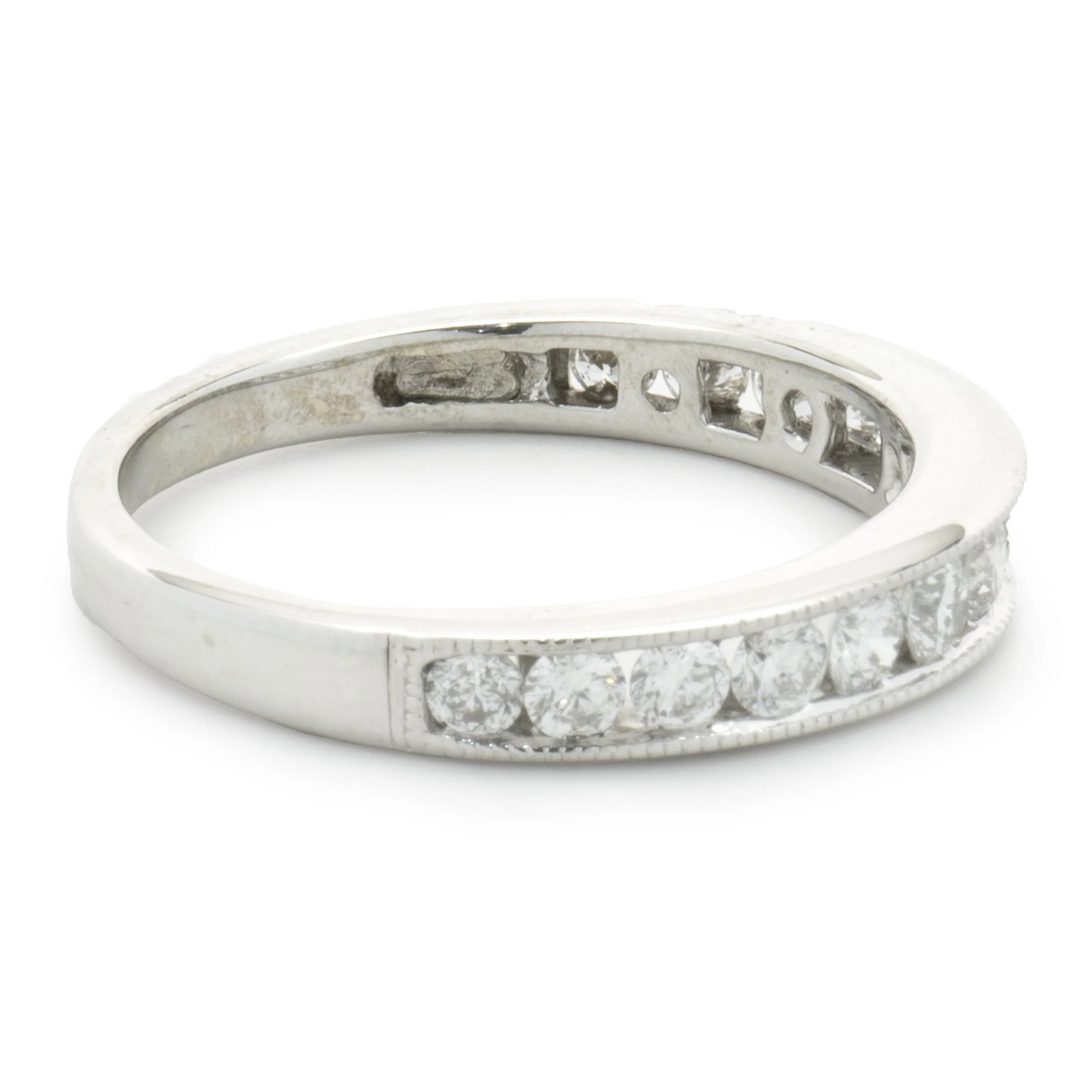 14 Karat White Gold Channel Set Diamond Band - Image 4