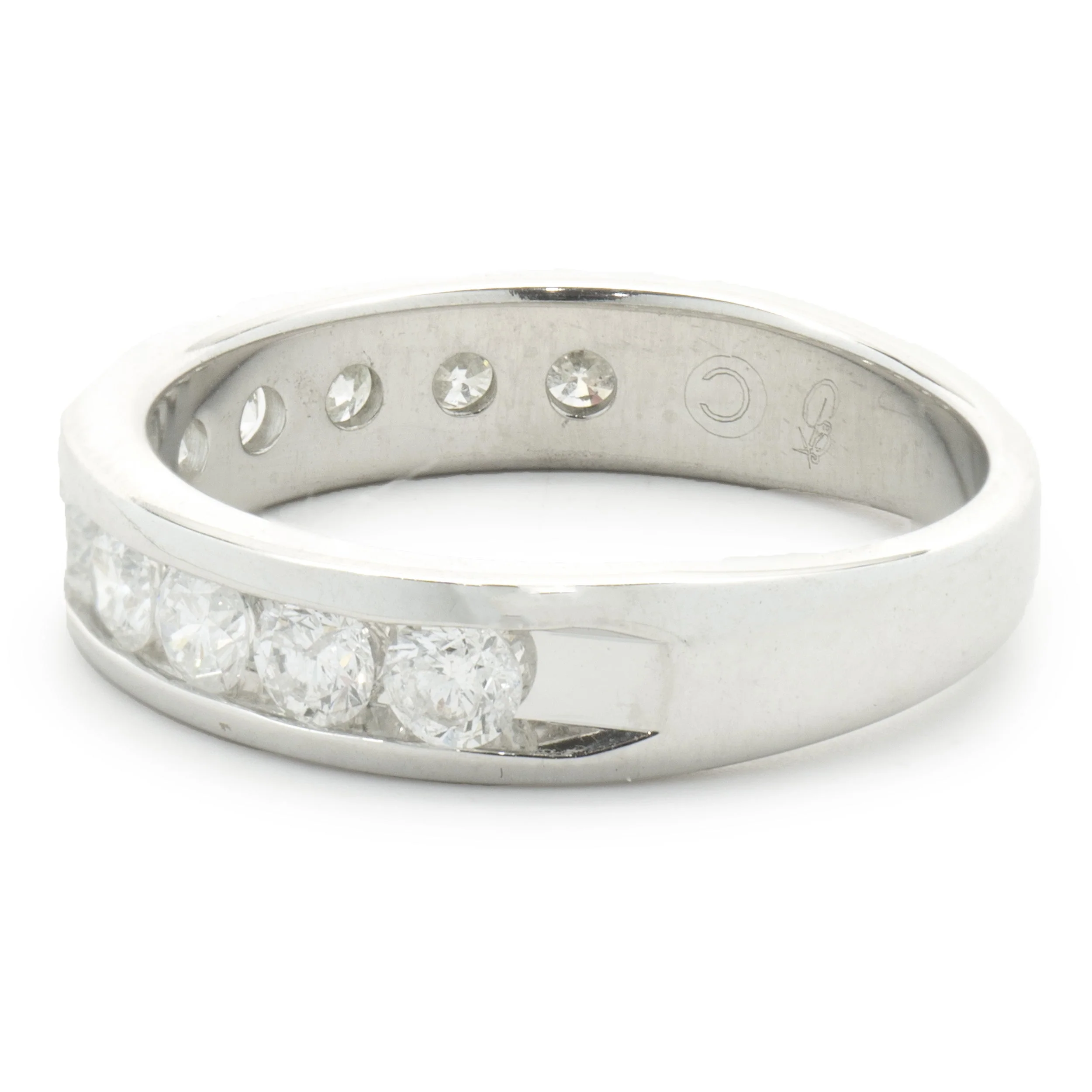 14 Karat White Gold Channel Set Diamond Band - Image 2