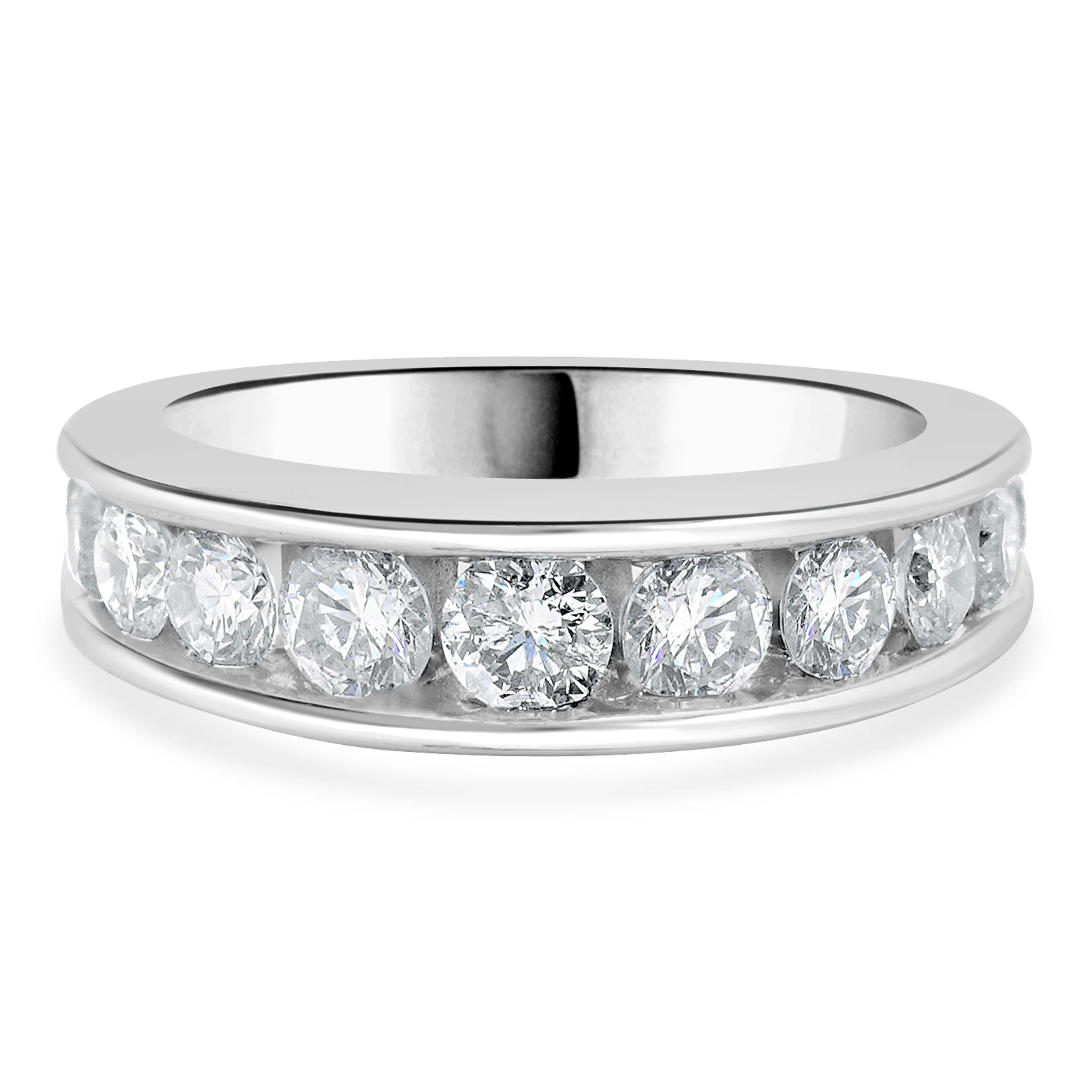 14 Karat White Gold Channel Set Diamond Band