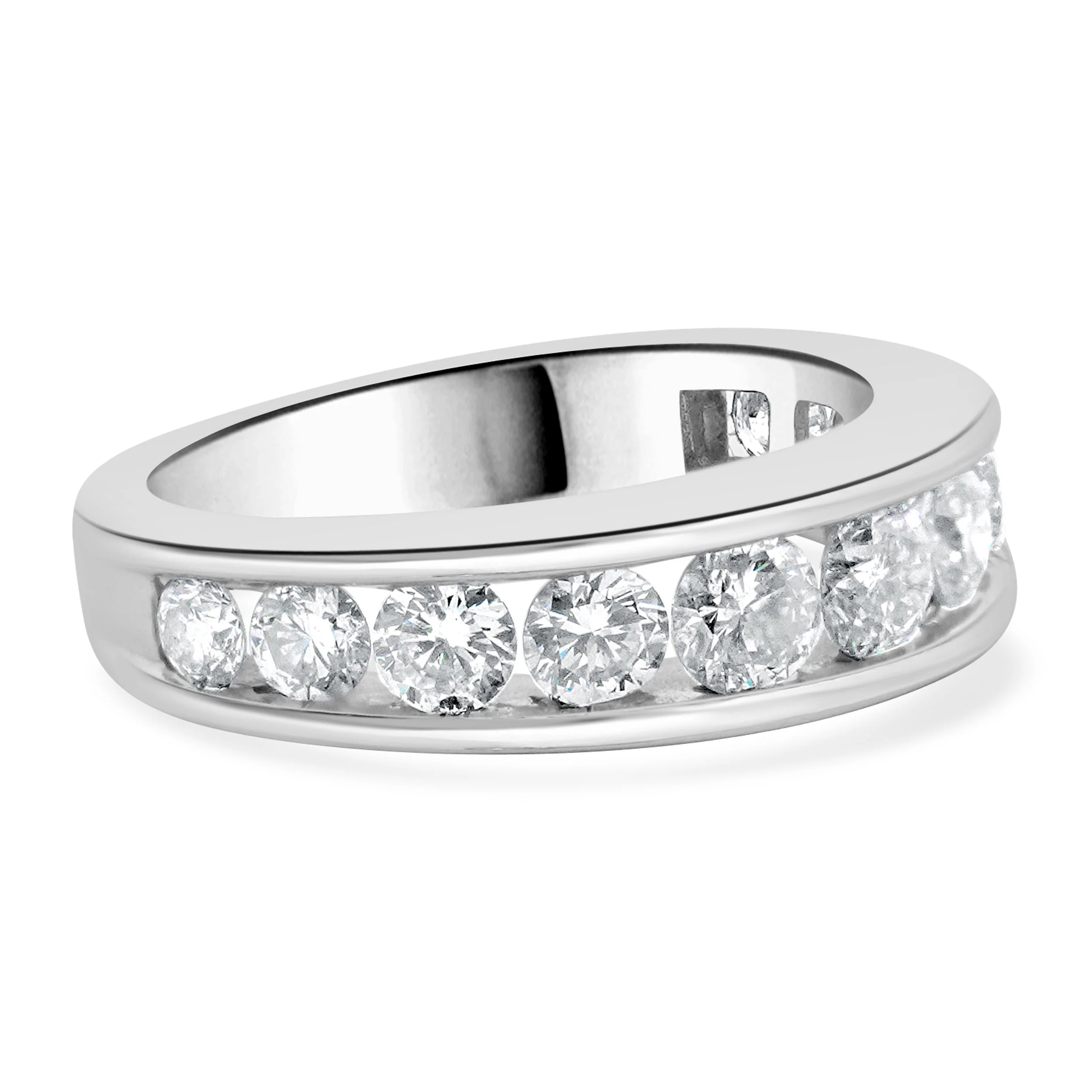 14 Karat White Gold Channel Set Diamond Band - Image 2