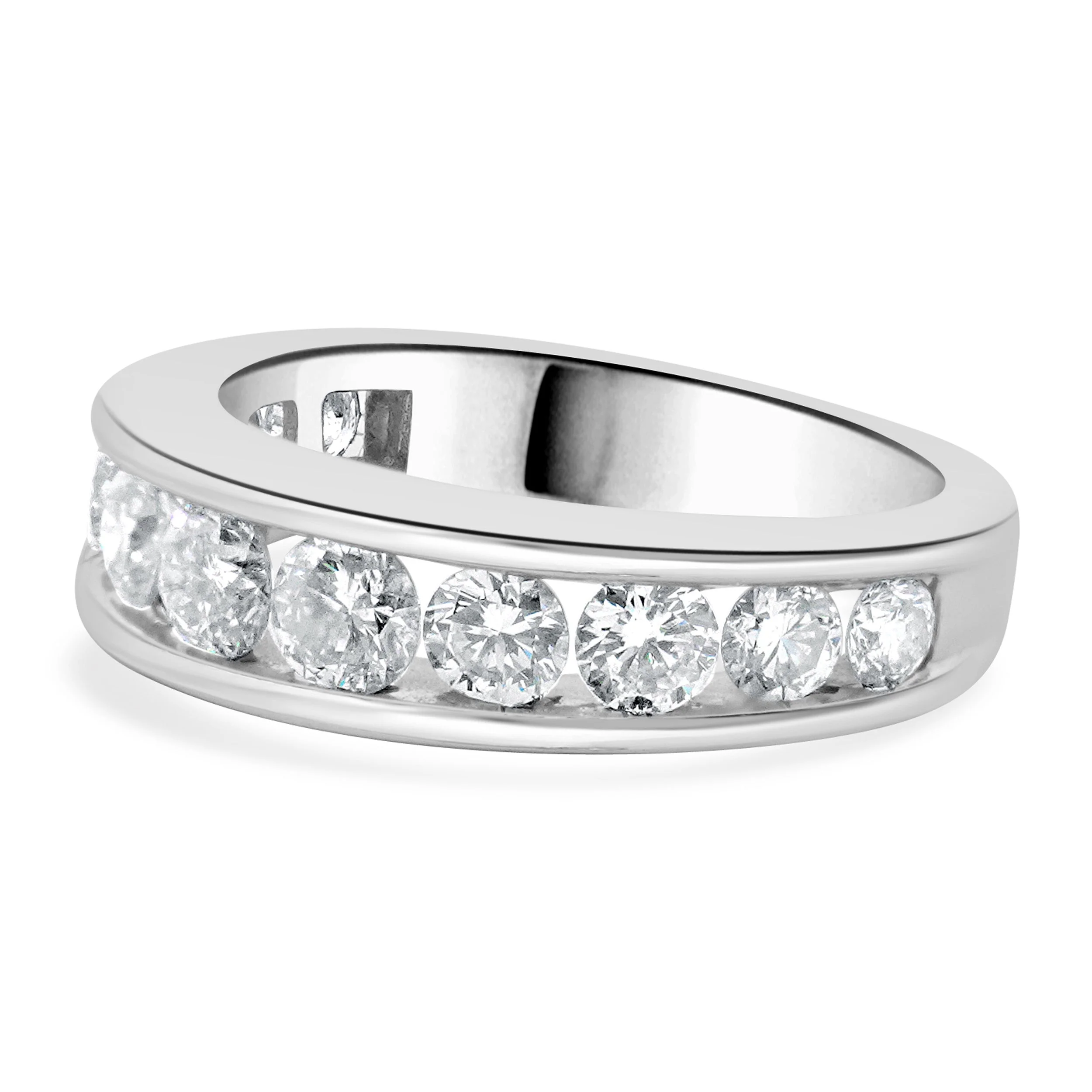 14 Karat White Gold Channel Set Diamond Band - Image 4