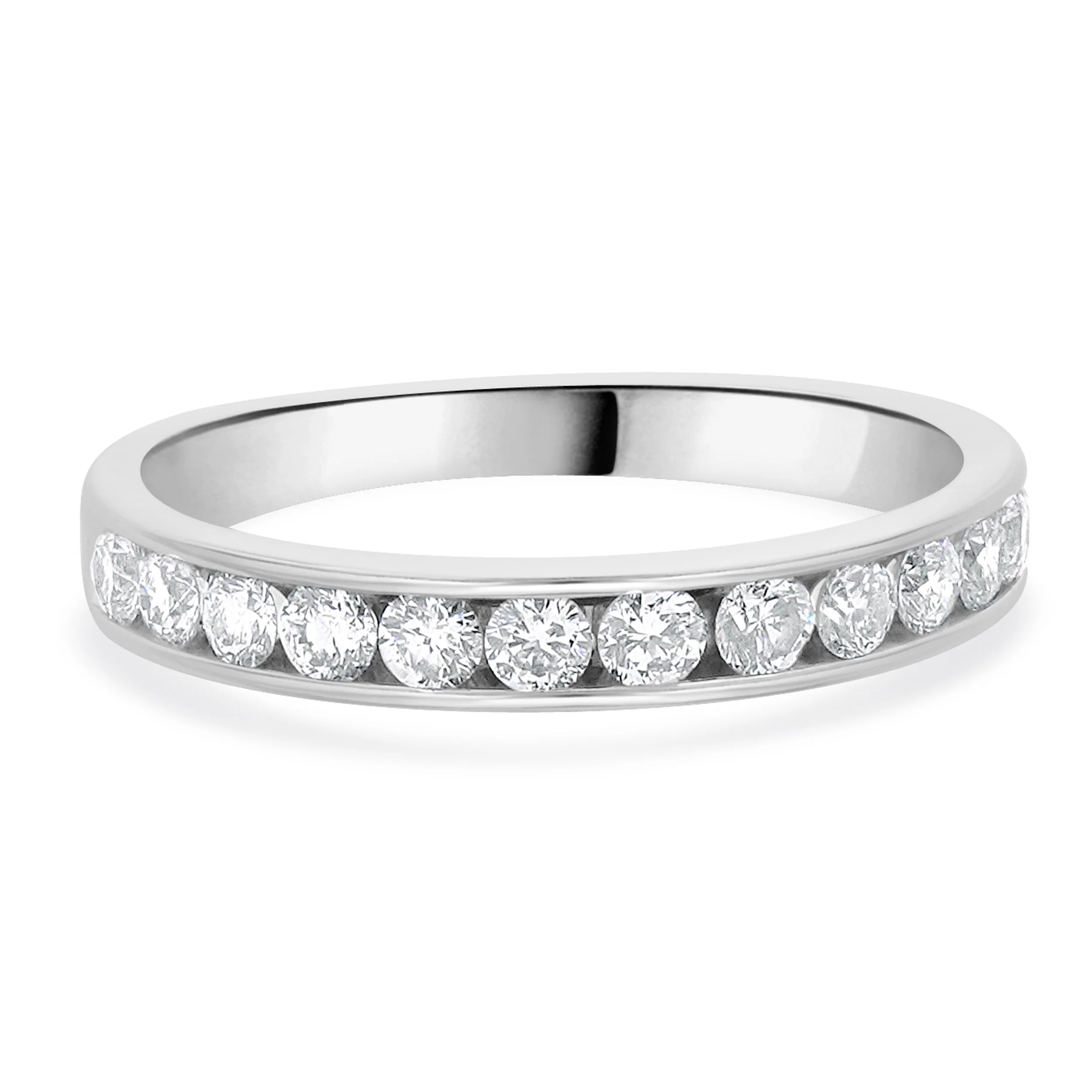 14 Karat White Gold Channel Set Diamond Band