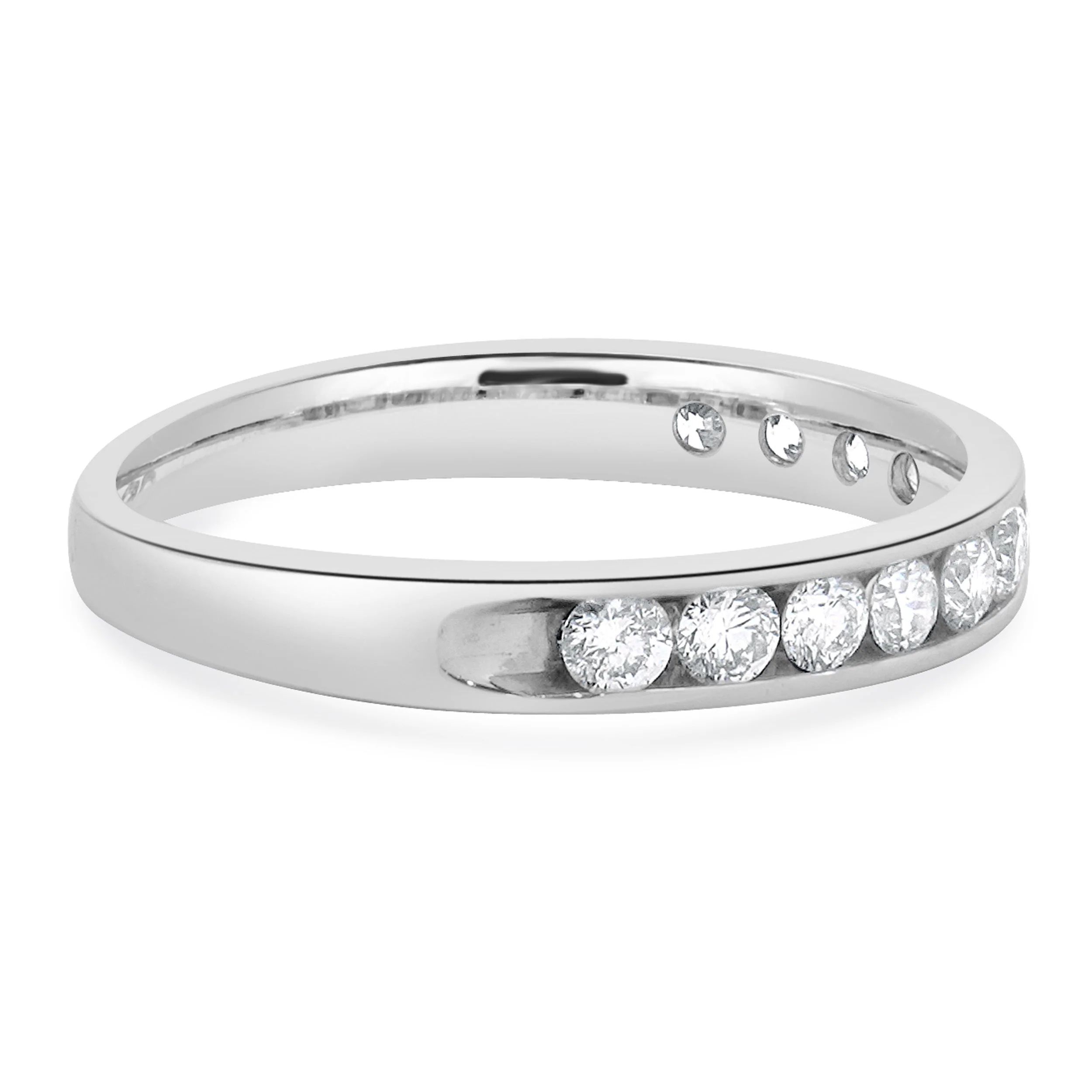 14 Karat White Gold Channel Set Diamond Band - Image 4