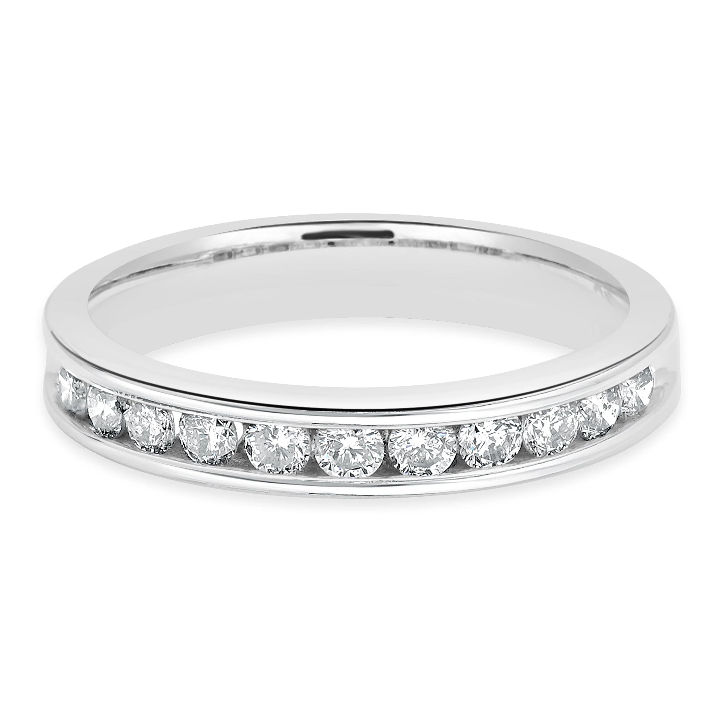 14 Karat White Gold Channel Set Diamond Ring