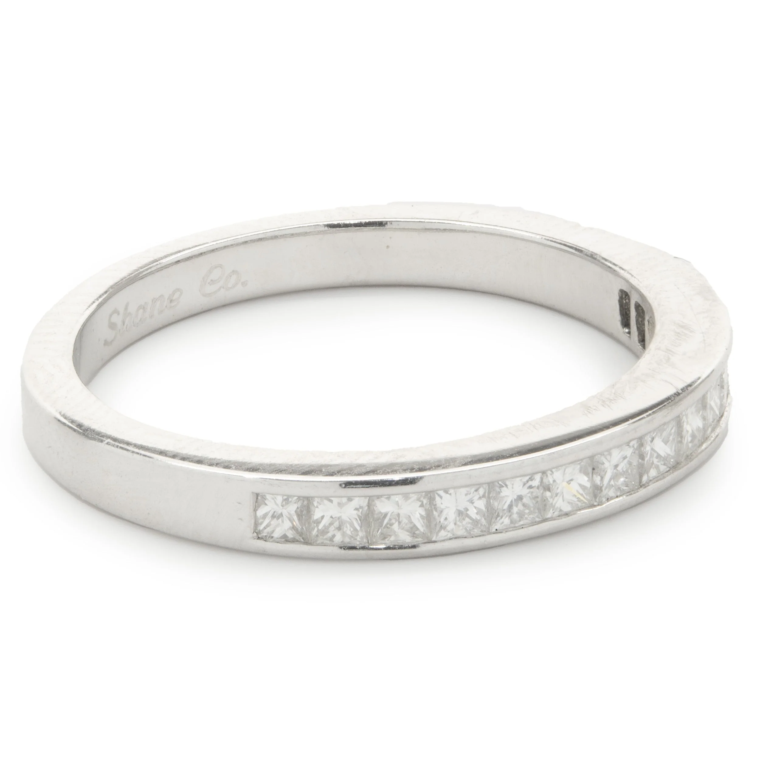 14 Karat White Gold Channel Set Princess Cut Diamond Band - Image 2