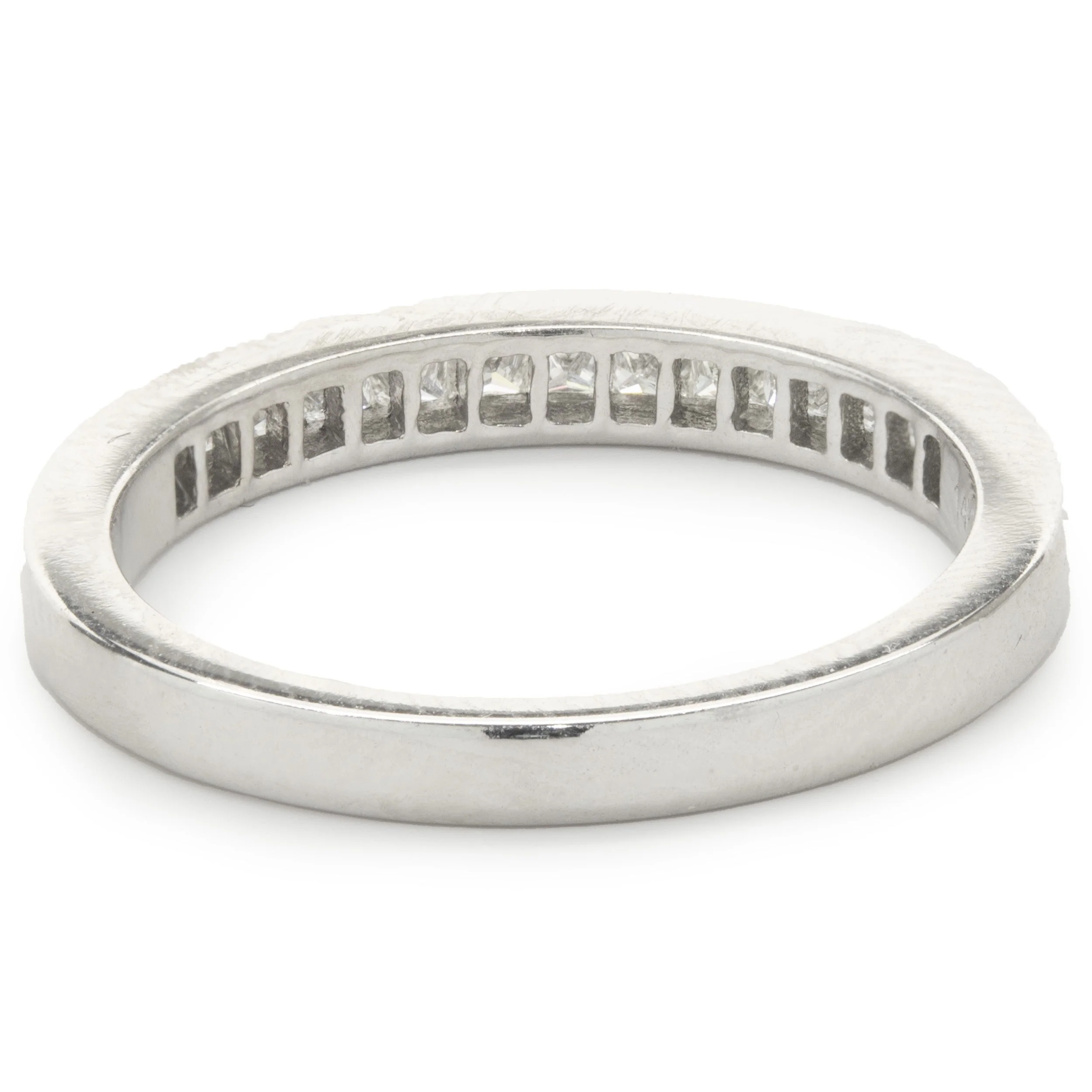 14 Karat White Gold Channel Set Princess Cut Diamond Band - Image 3