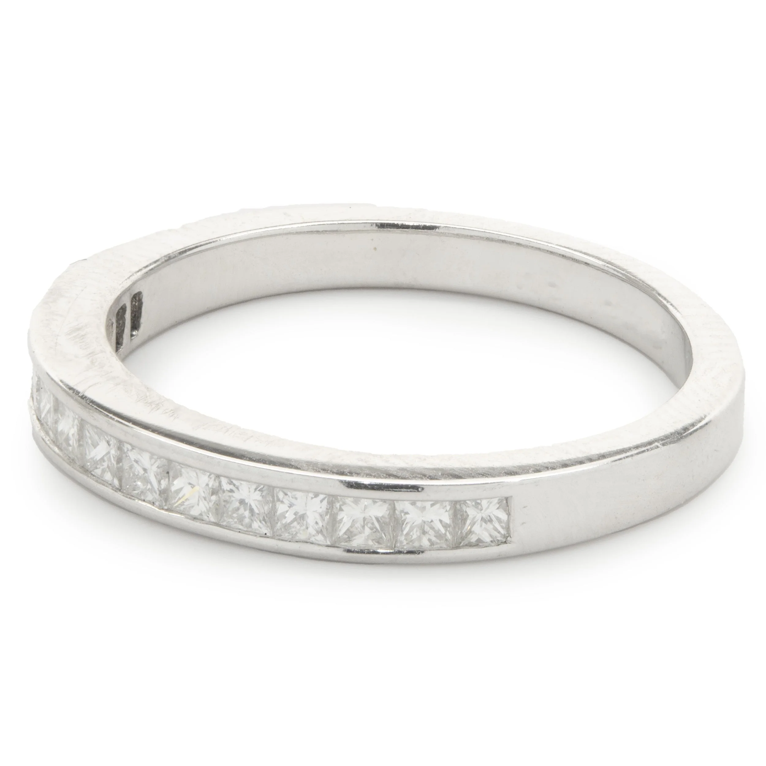 14 Karat White Gold Channel Set Princess Cut Diamond Band - Image 4