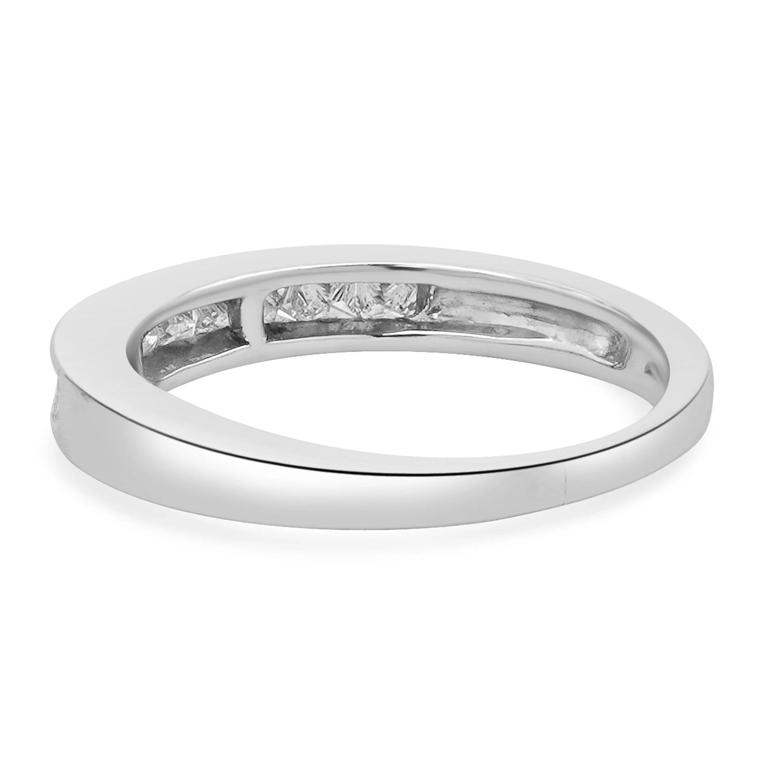 14 Karat White Gold Channel Set Princess Cut Diamond Band - Image 4