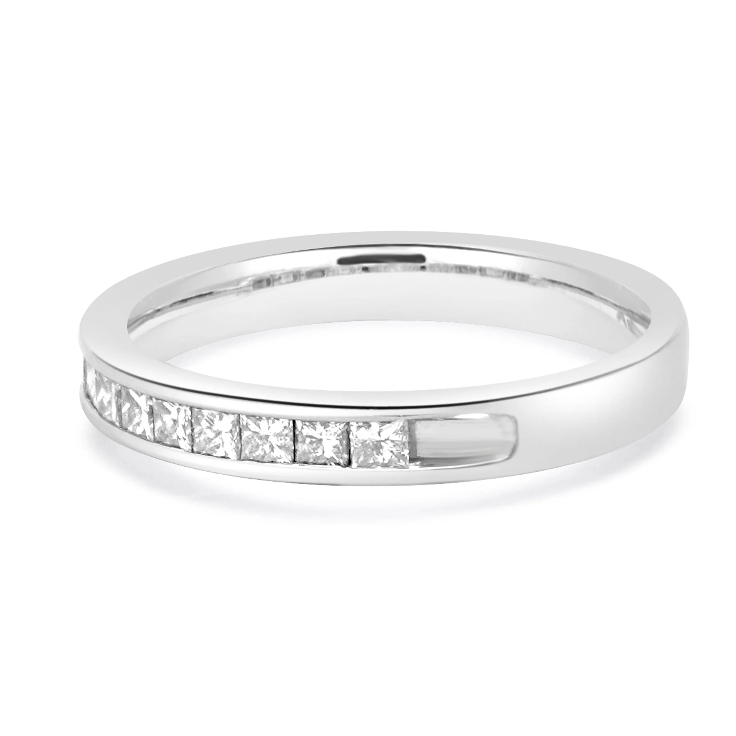 14 Karat White Gold Channel Set Princess Cut Diamond Band - Image 2