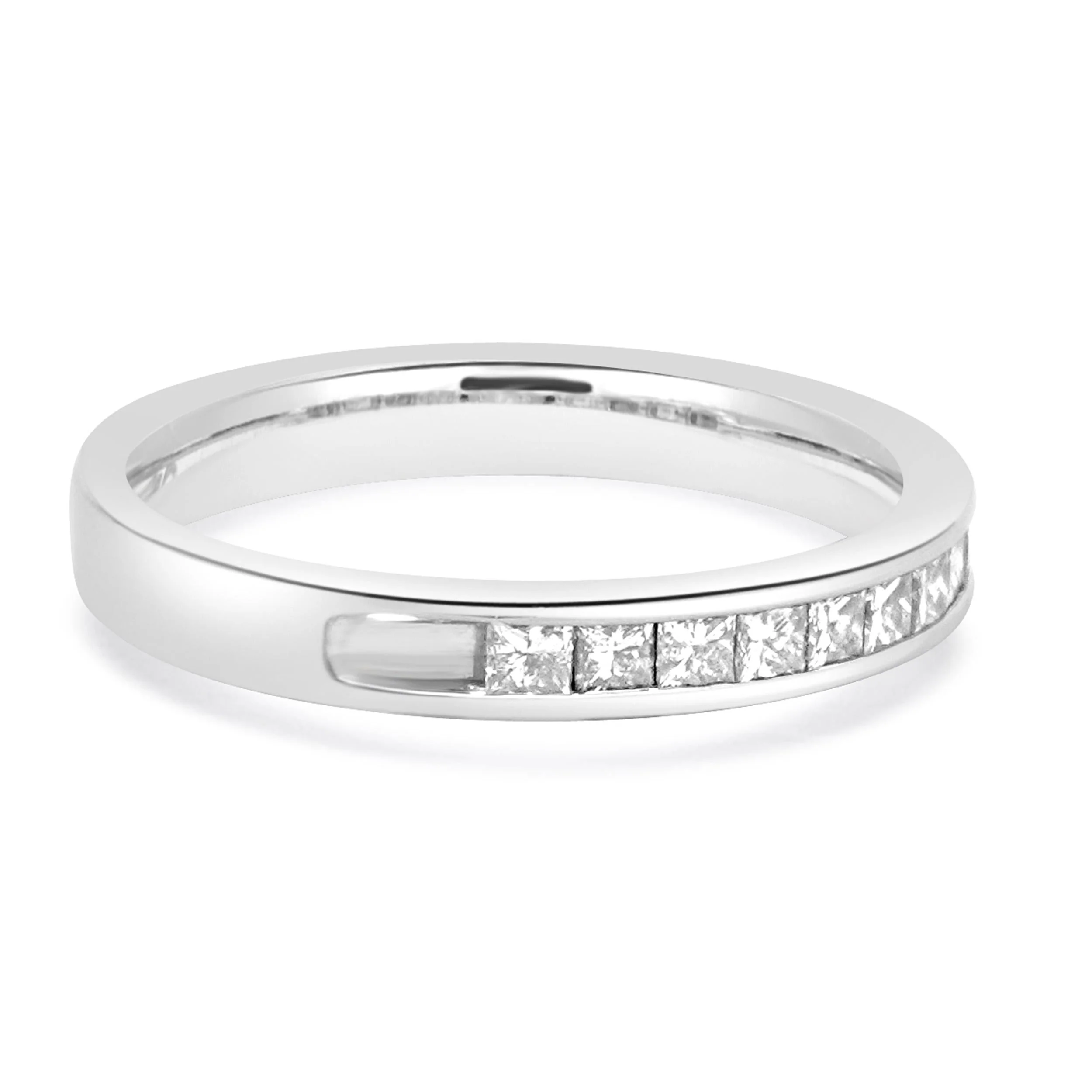 14 Karat White Gold Channel Set Princess Cut Diamond Band - Image 3