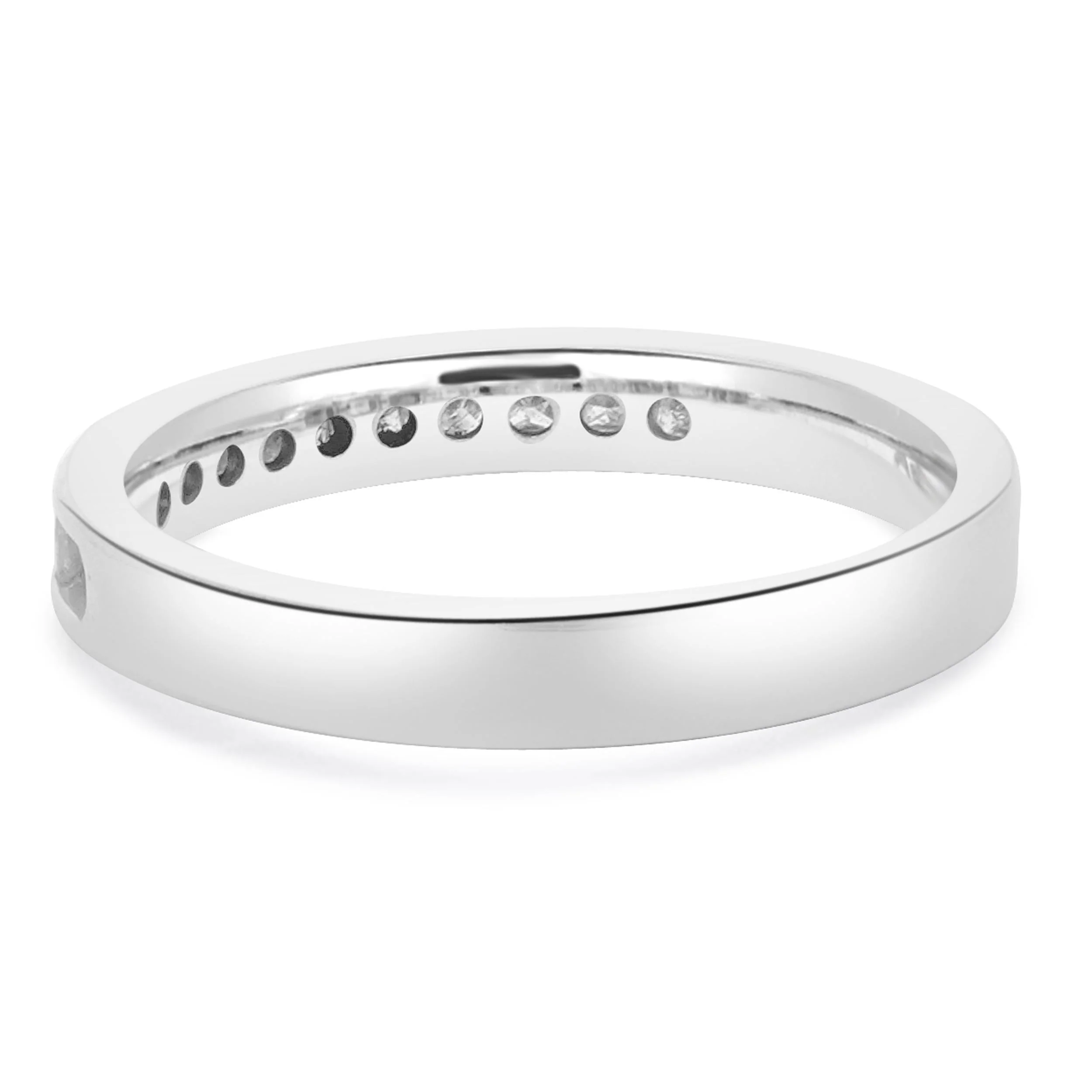 14 Karat White Gold Channel Set Princess Cut Diamond Band - Image 4