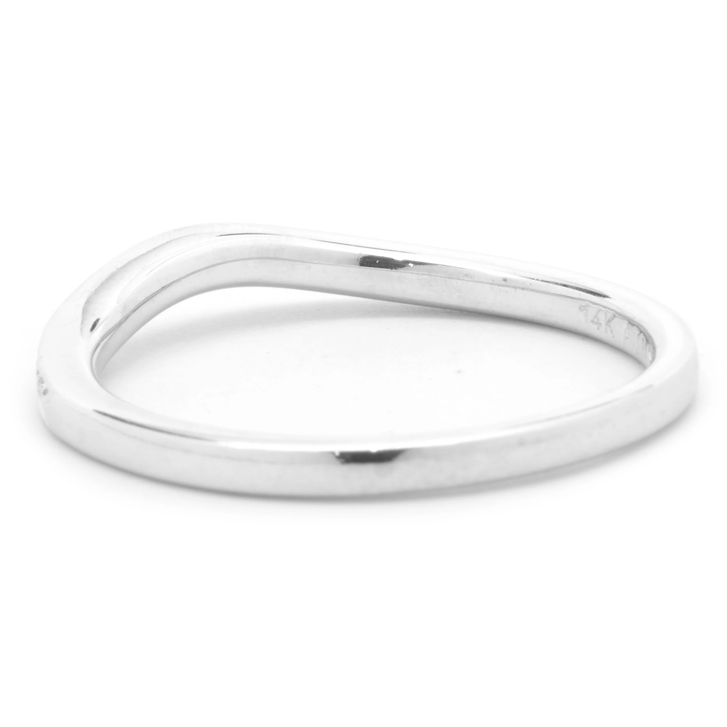 14 Karat White Gold Curved Diamond Band - Image 3