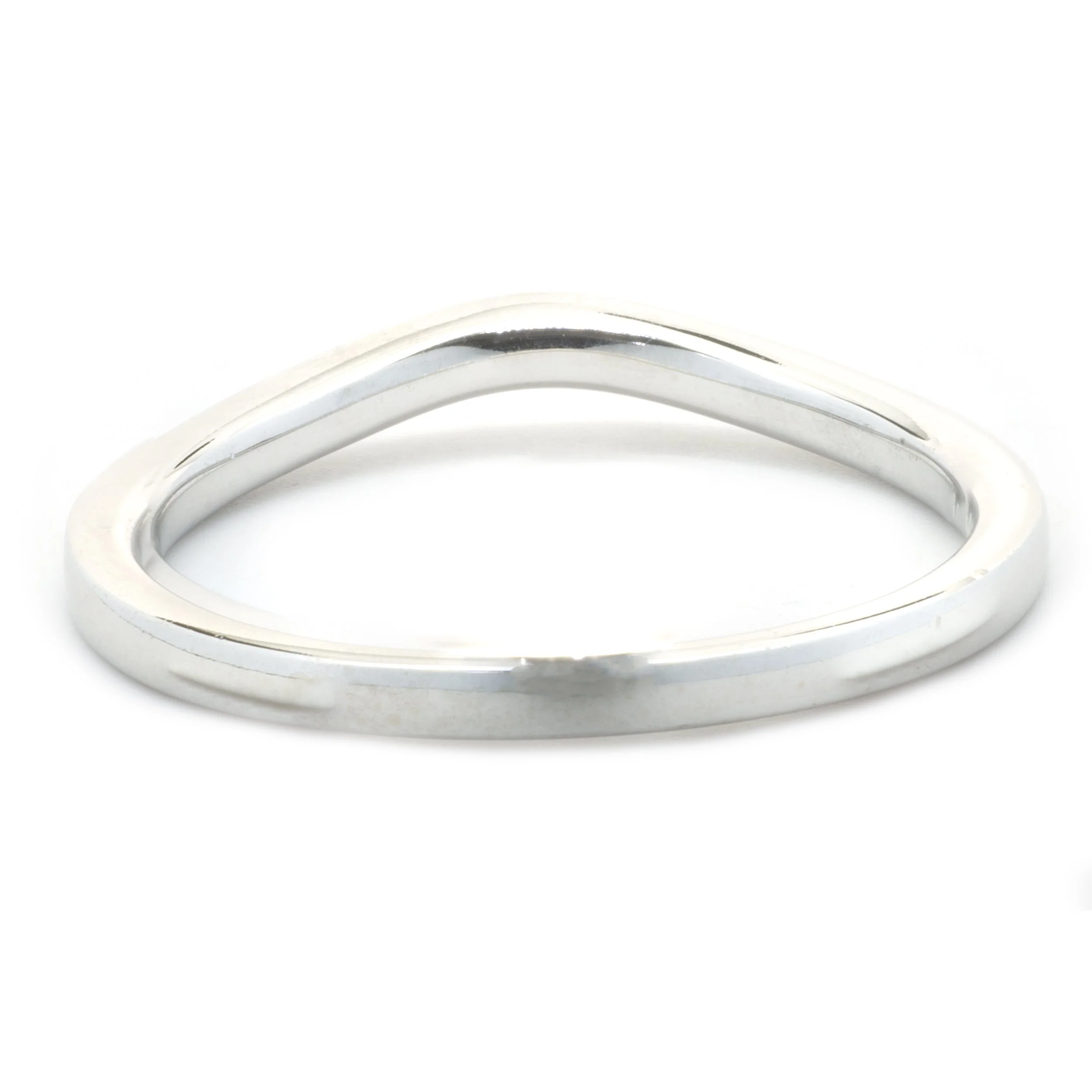 14 Karat White Gold Curved Diamond Band - Image 4