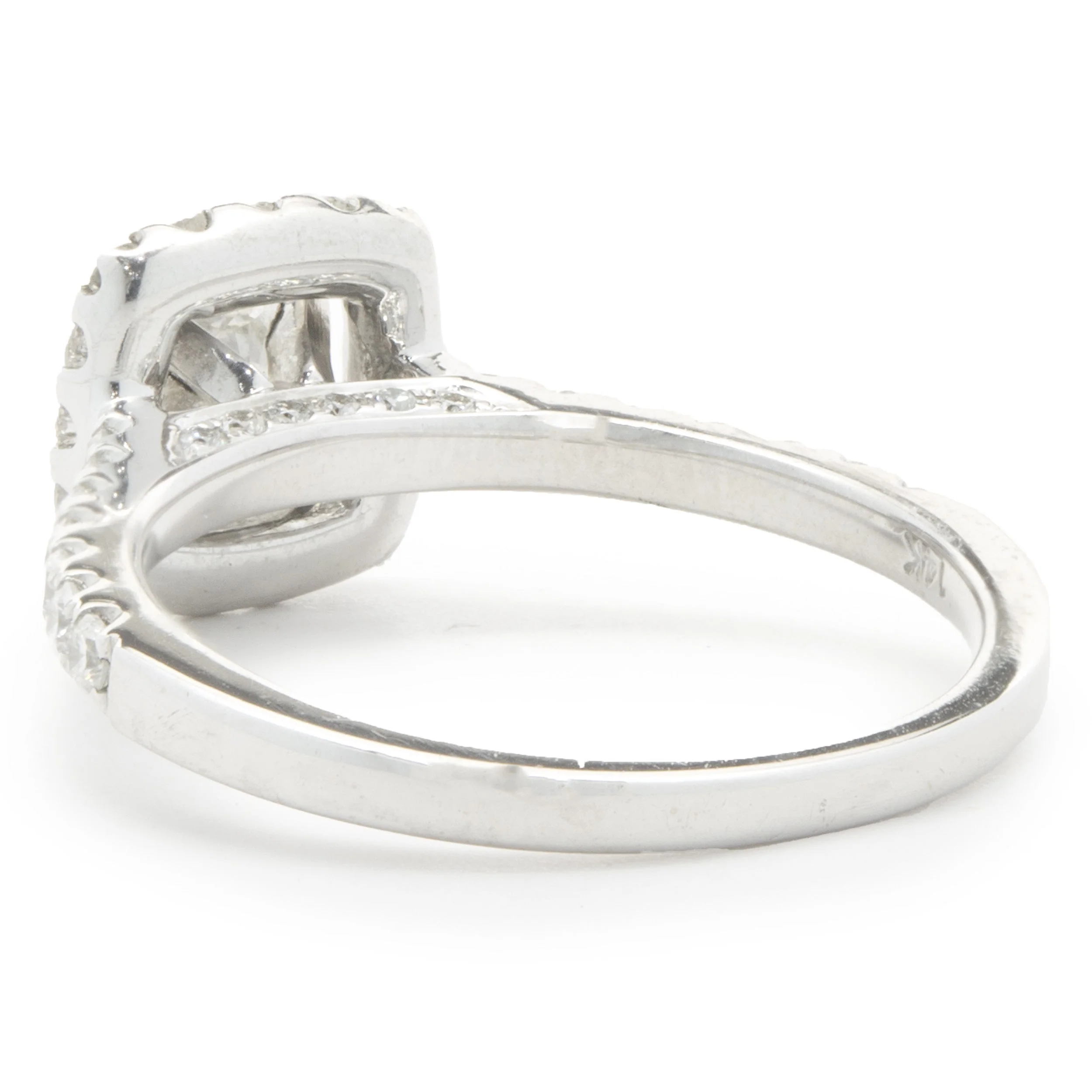 14 Karat White Gold Cushion Cut Diamond Engagement Ring - Image 3