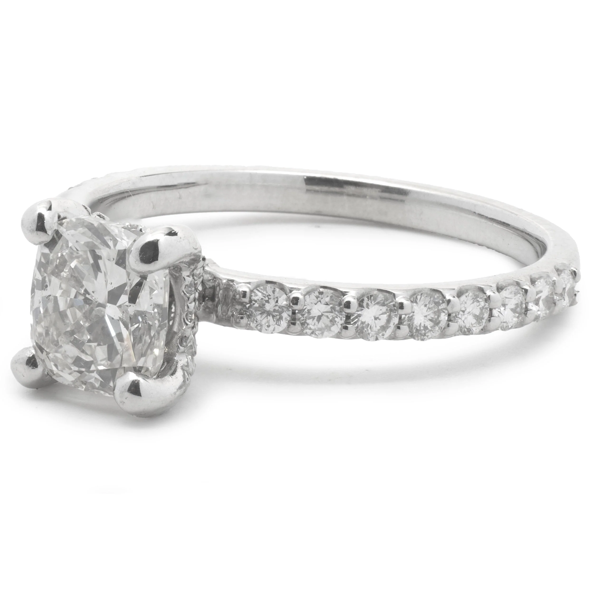14 Karat White Gold Cushion Cut Diamond Engagement Ring - Image 2