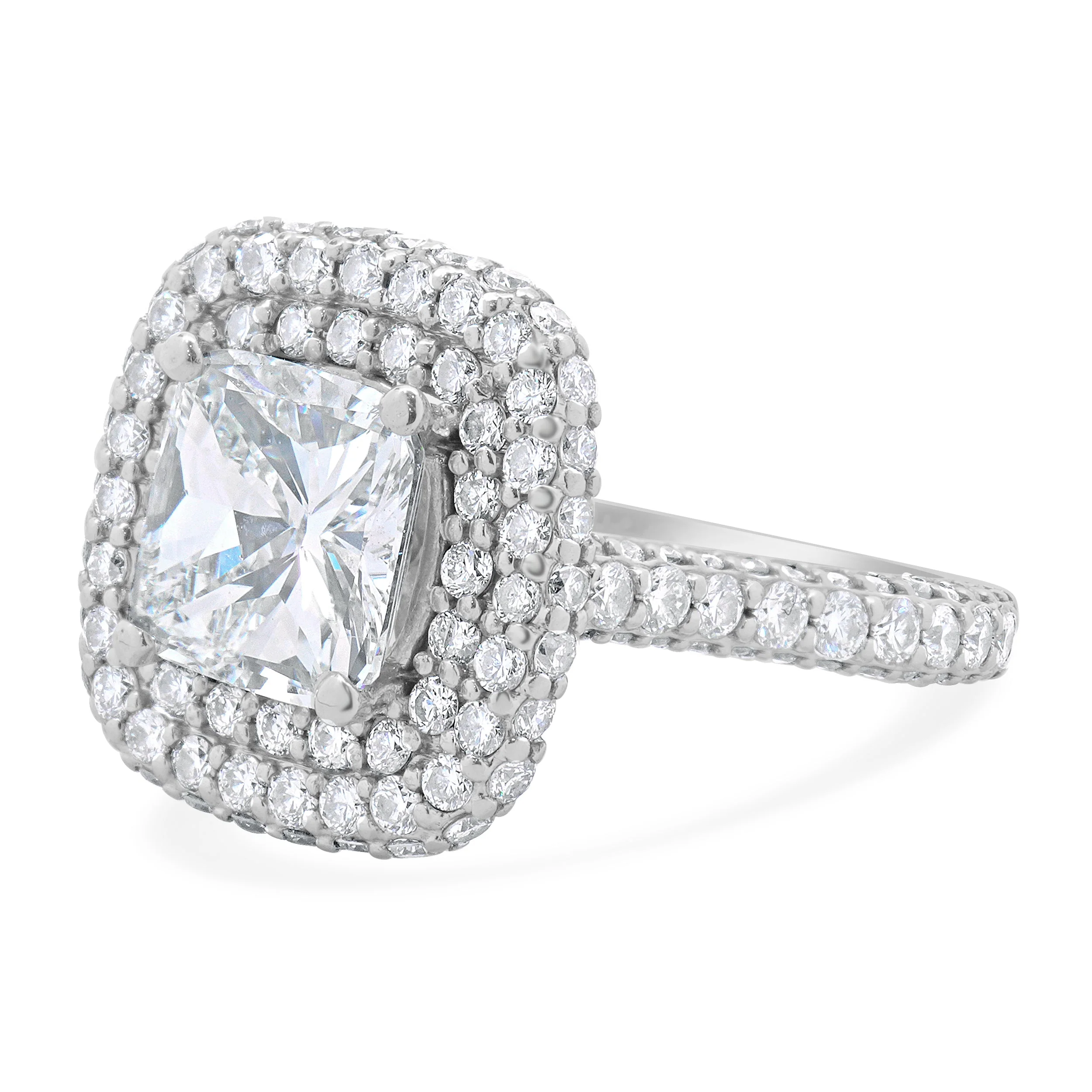 14 Karat White Gold Cushion Cut Diamond Engagement Ring - Image 2