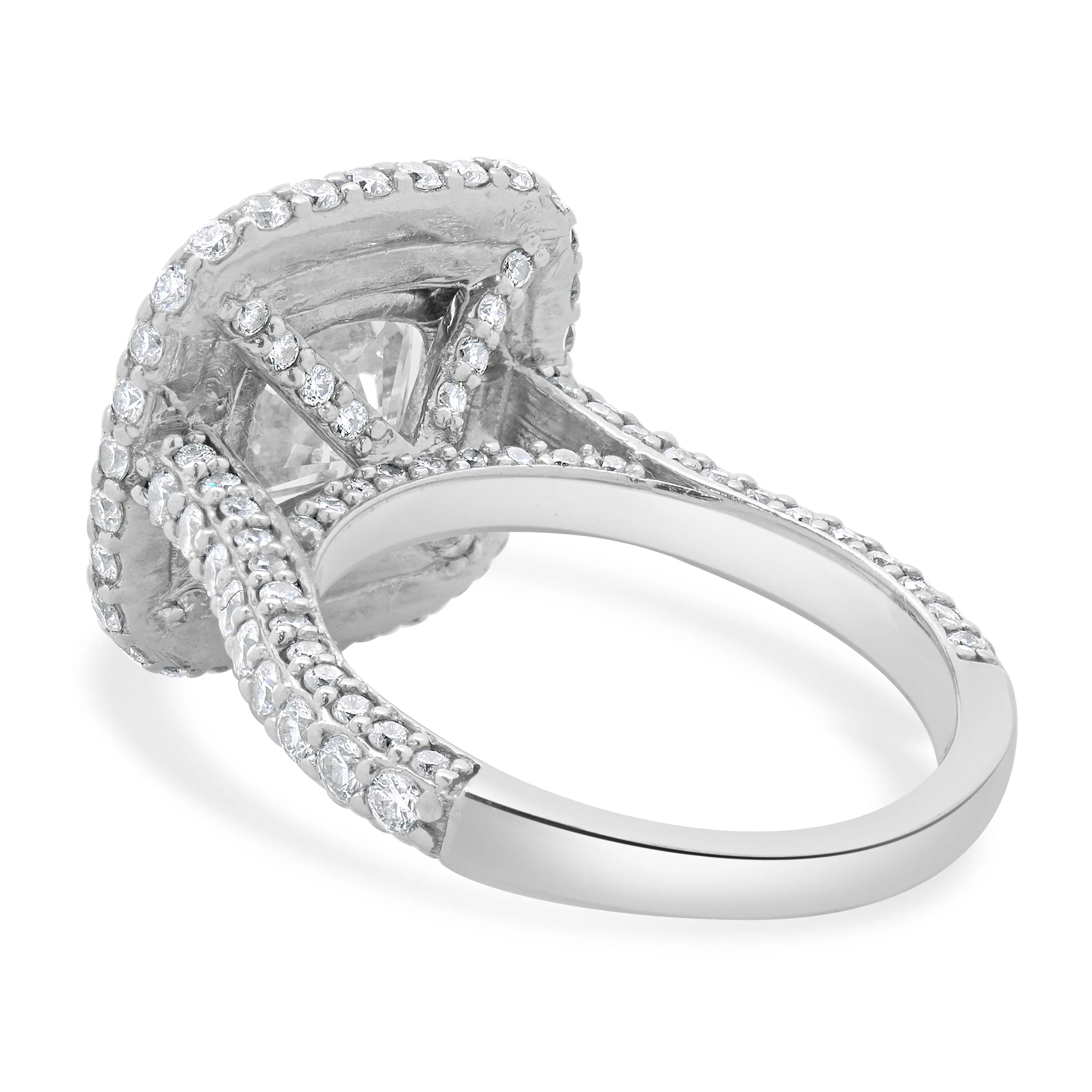 14 Karat White Gold Cushion Cut Diamond Engagement Ring - Image 3