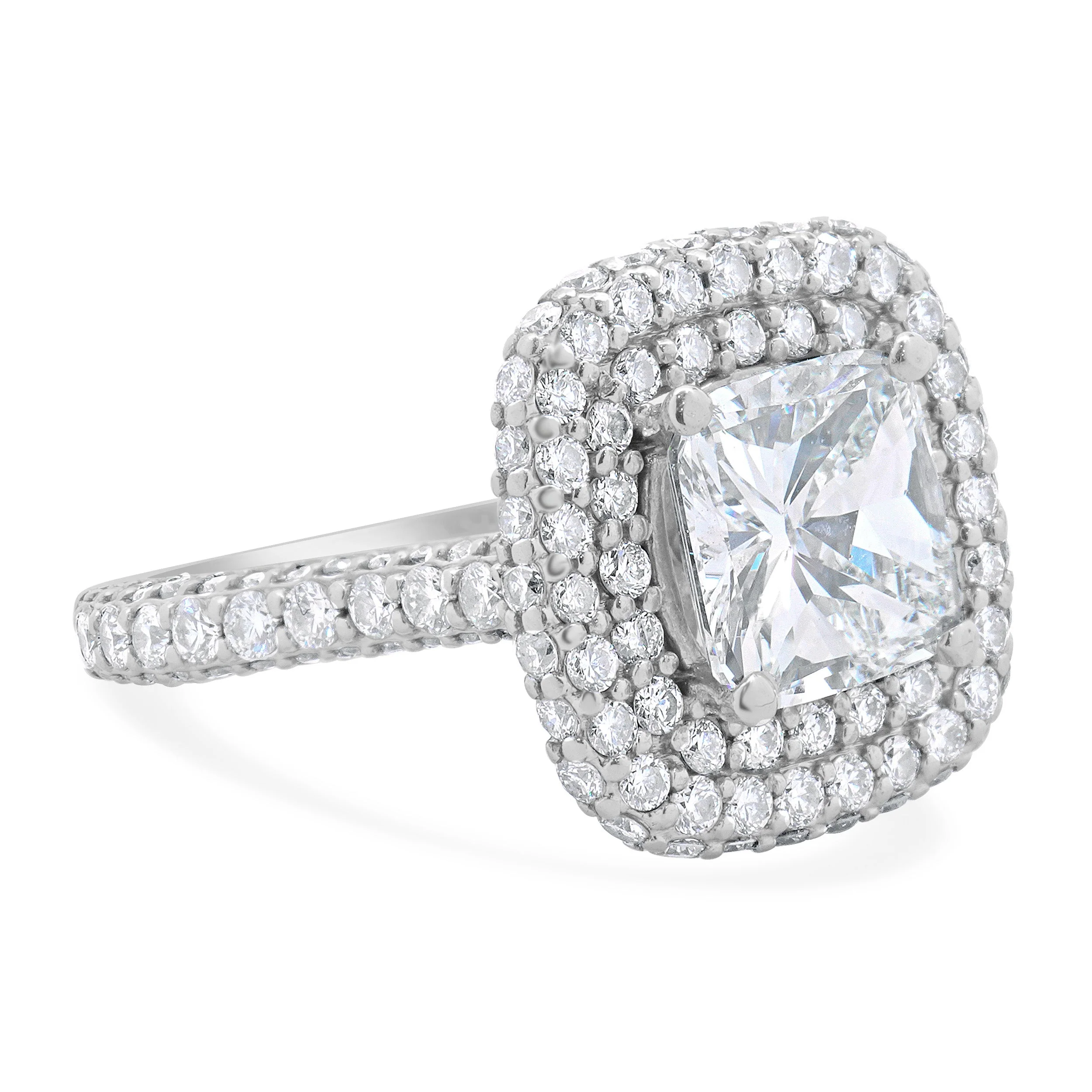 14 Karat White Gold Cushion Cut Diamond Engagement Ring - Image 4