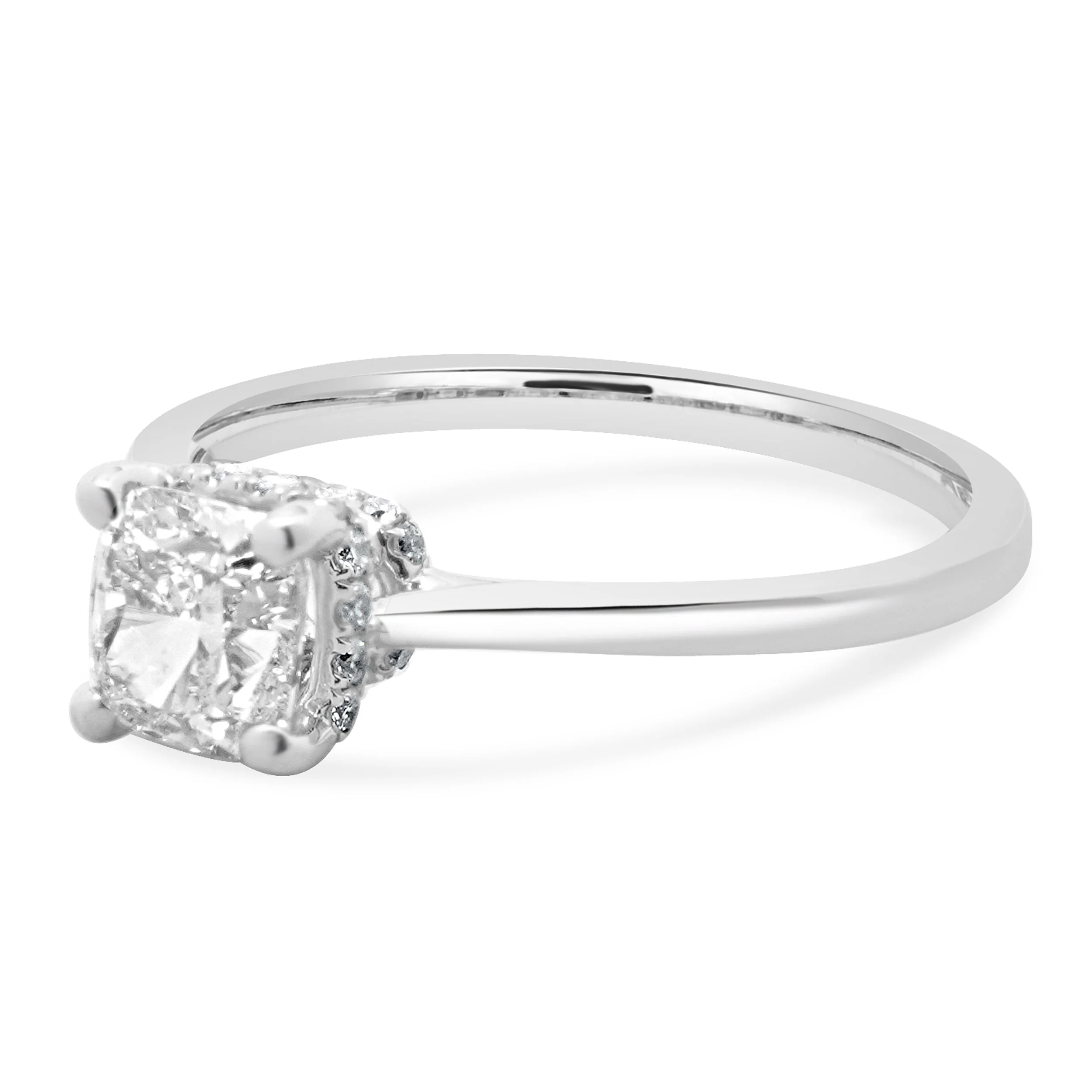 14 Karat White Gold Cushion Cut Diamond Engagement Ring - Image 2
