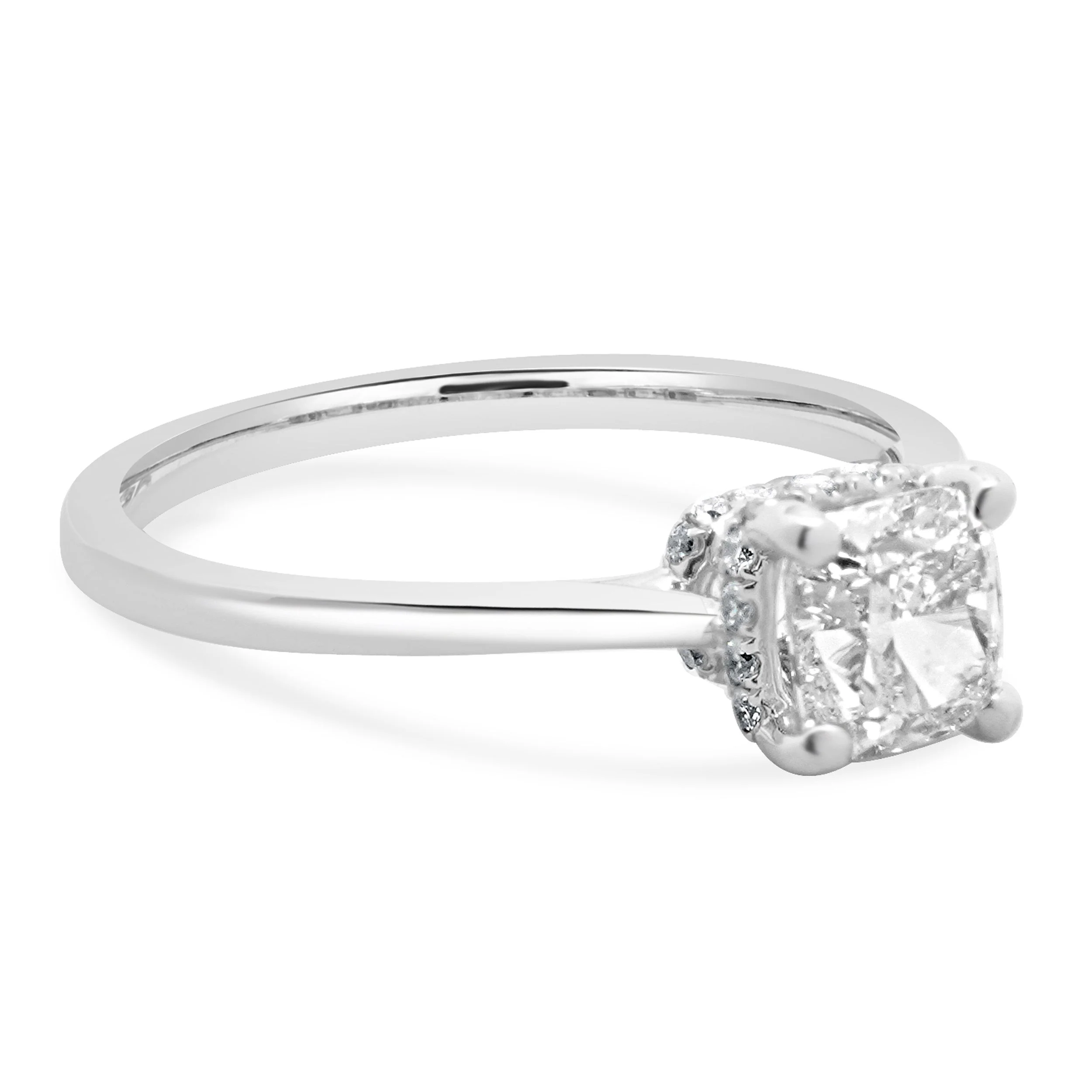 14 Karat White Gold Cushion Cut Diamond Engagement Ring - Image 4