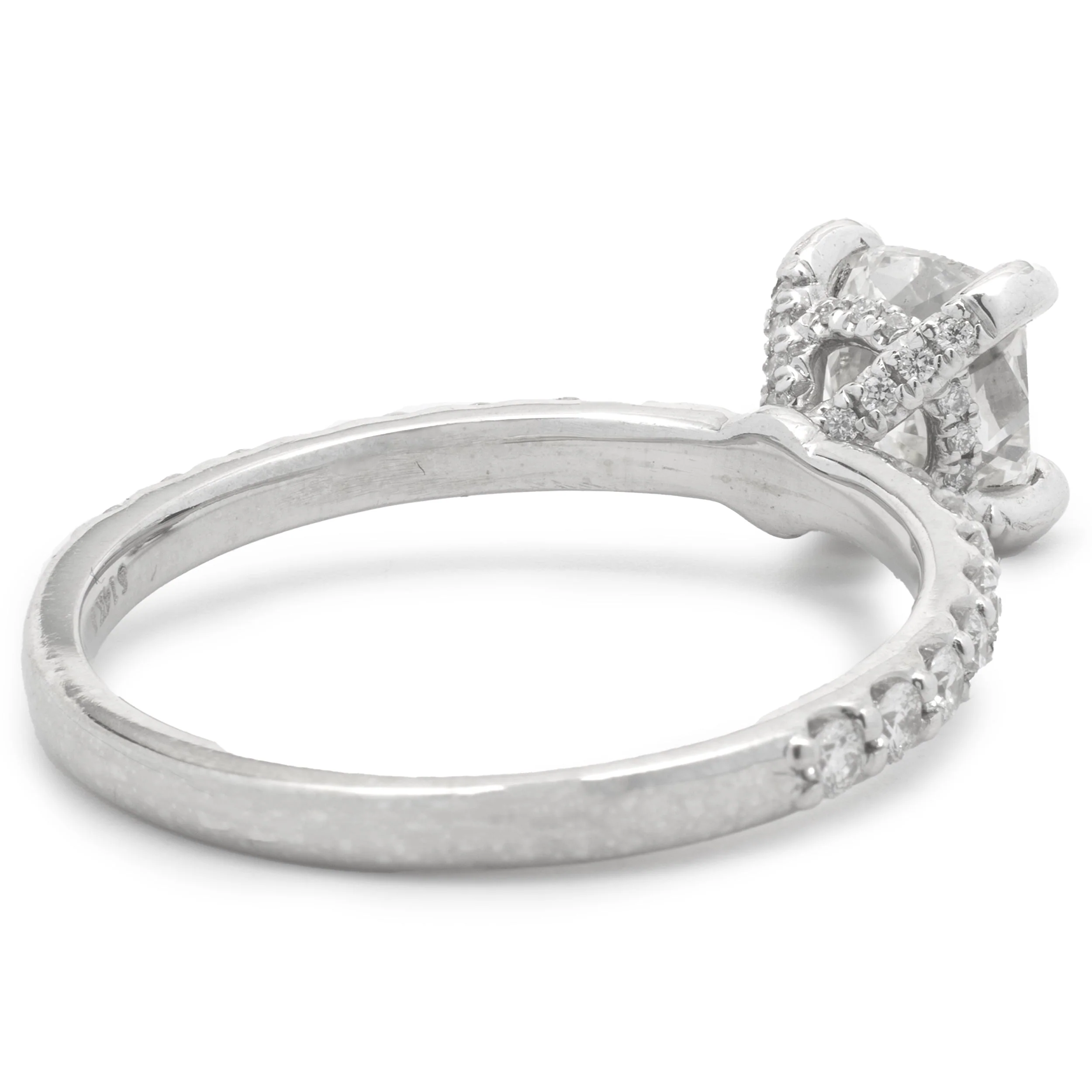 14 Karat White Gold Cushion Cut Diamond Engagement Ring - Image 4