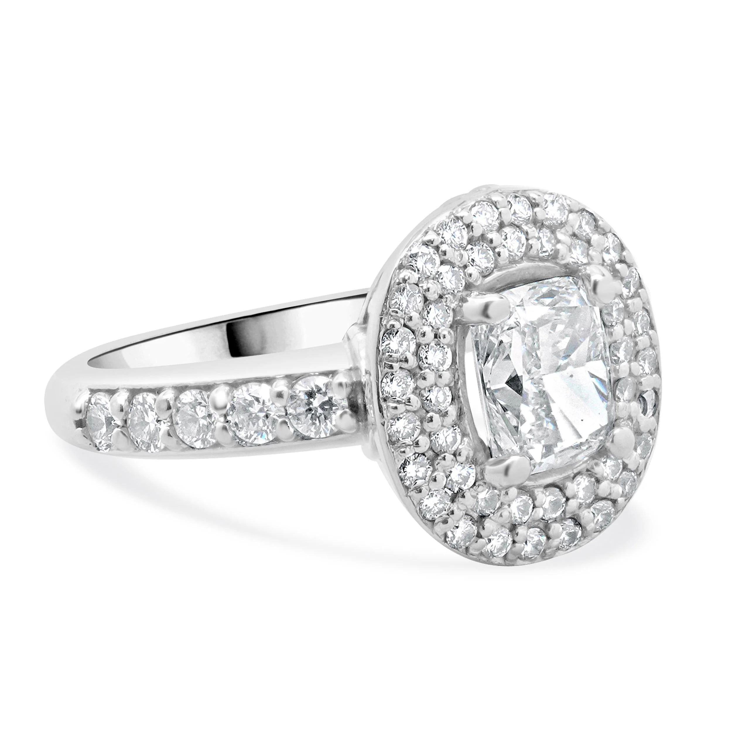 14 Karat White Gold Cushion Cut Diamond Engagement Ring - Image 4