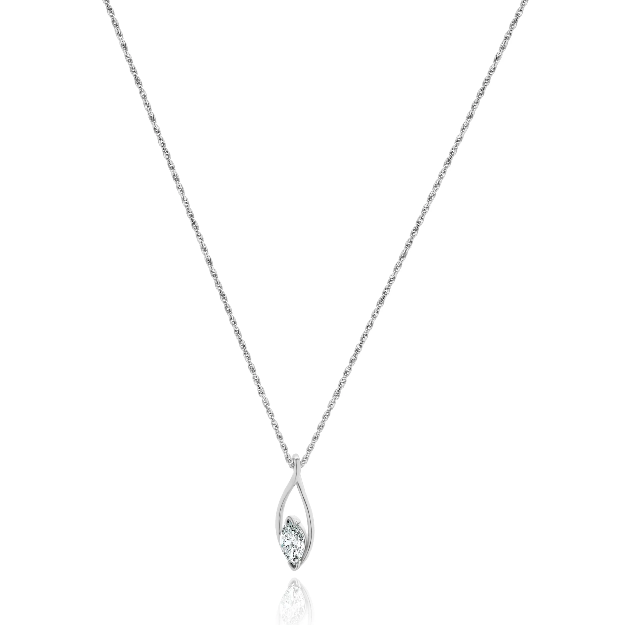14 Karat White Gold Cut Diamond Necklace - Image 2