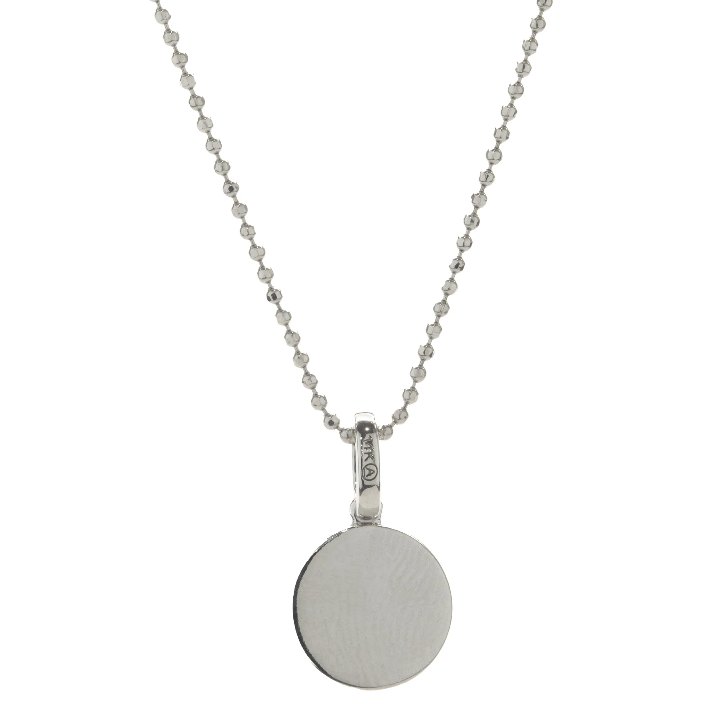 14 Karat White Gold Diamond “A” Necklace - Image 4