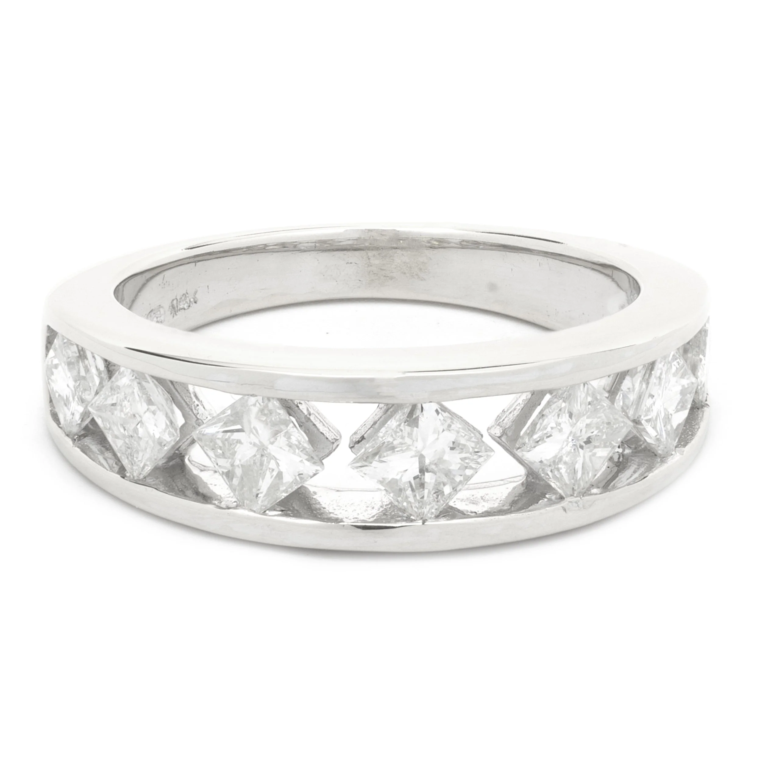 14 Karat White Gold Diamond Band