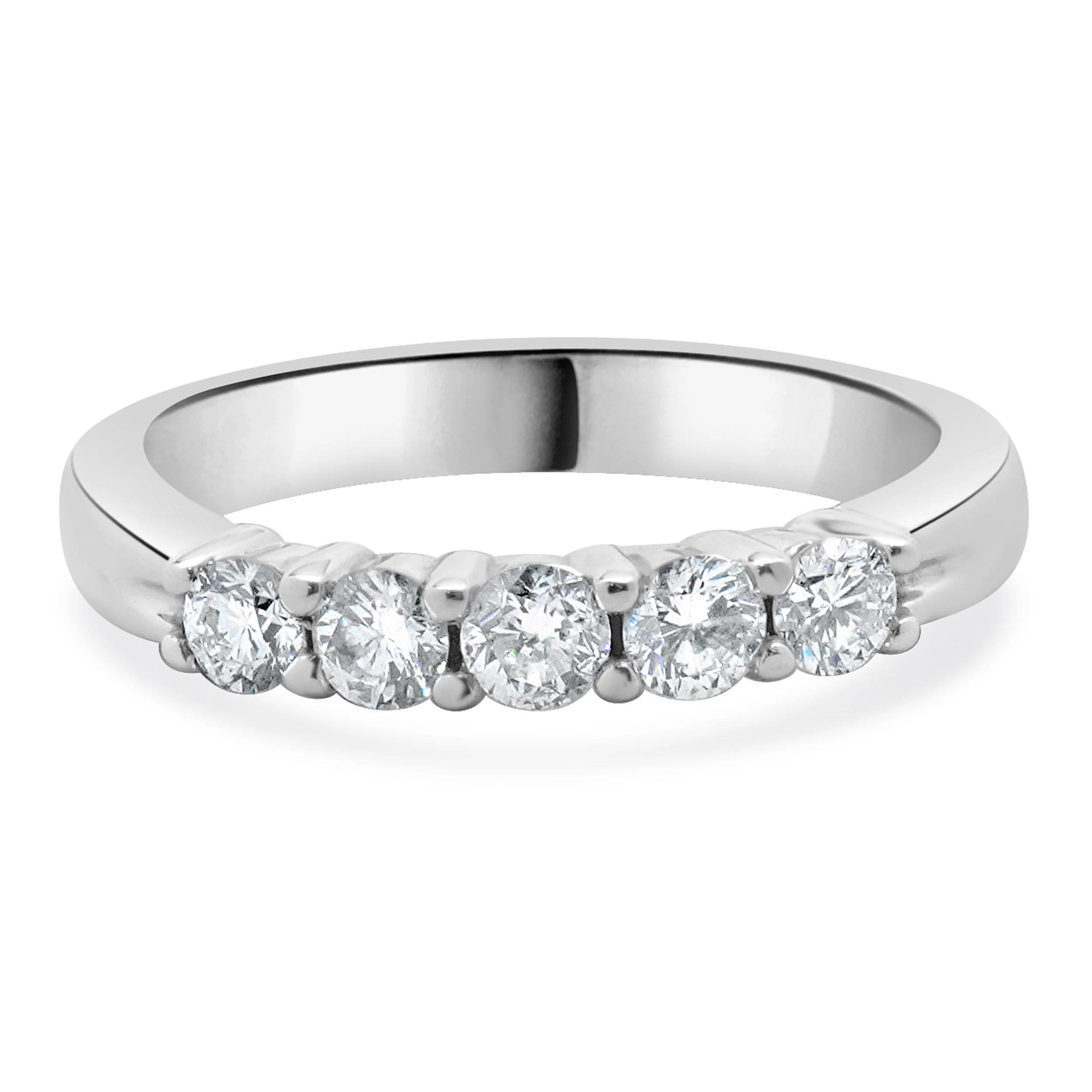 14 Karat White Gold Diamond Band